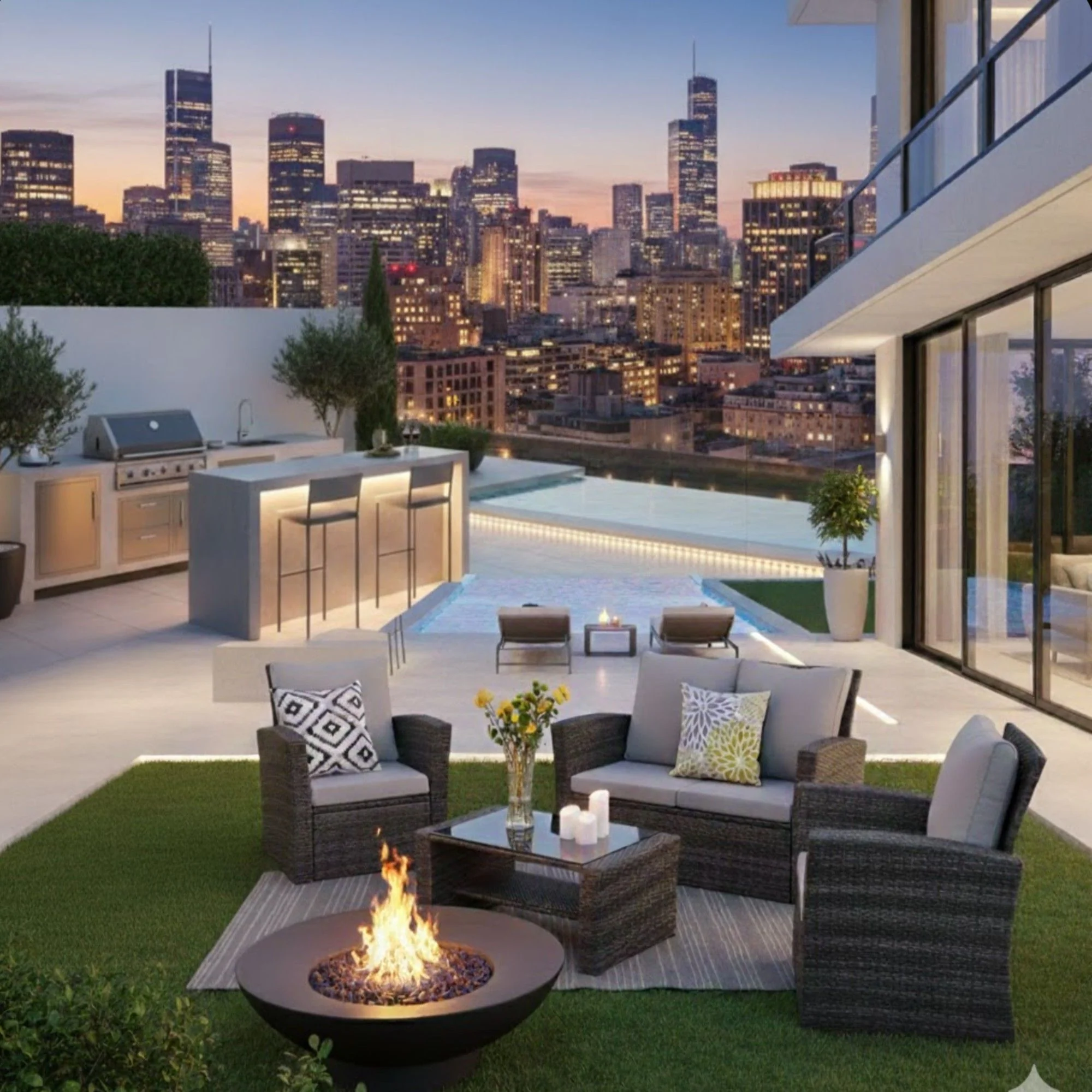 Modern Patio Set With Table And Cushions - Image 15