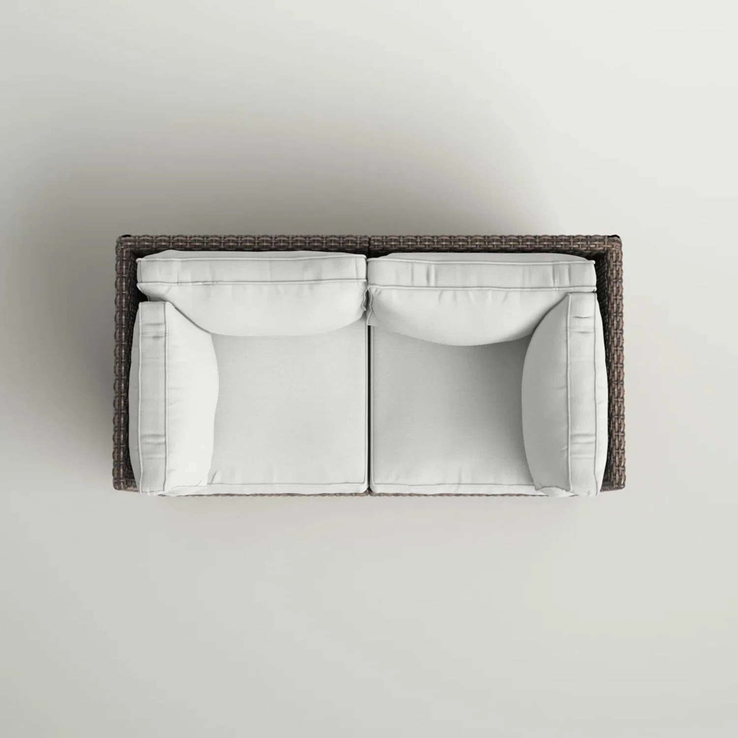 Modern Patio Wicker Loveseat With Cushions - Image 10