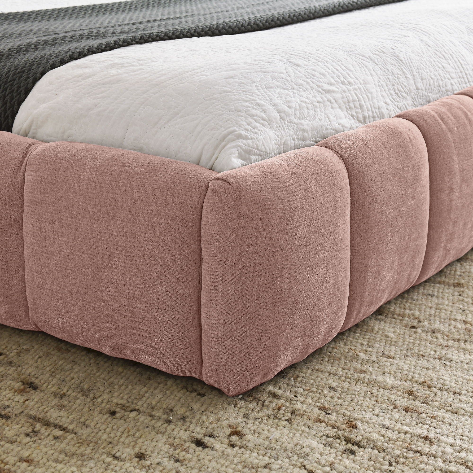 Modern Platform Bed Frame With Thick Fabric - Image 21