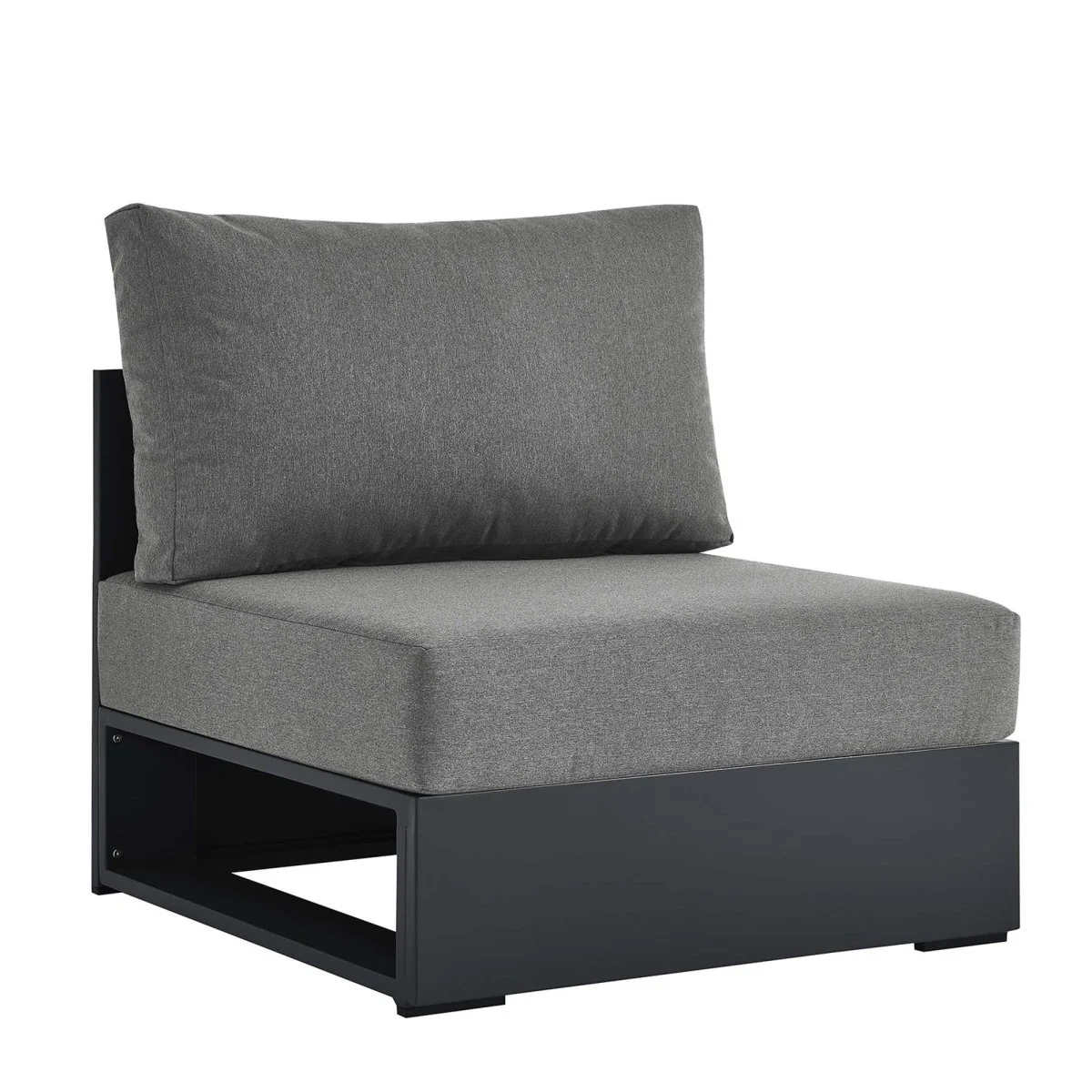 Modern Powder-Coated Aluminum Outdoor Modular Armless Chair for Patio and Garden Seating