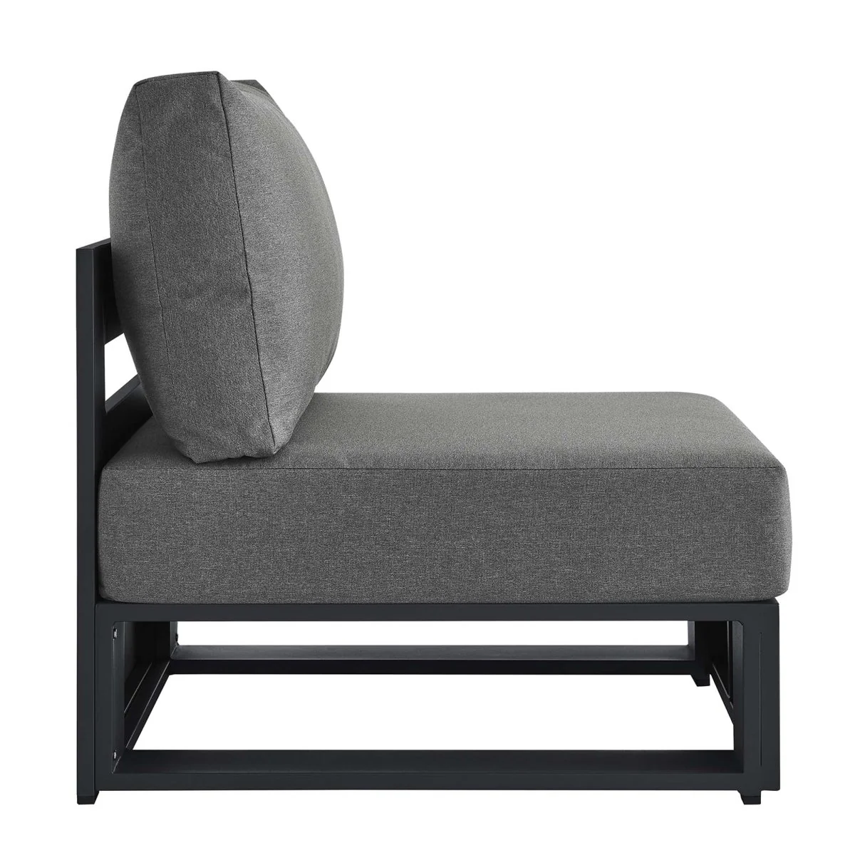 Modern Powder-Coated Aluminum Outdoor Modular Armless Chair for Patio and Garden Seating - Image 5