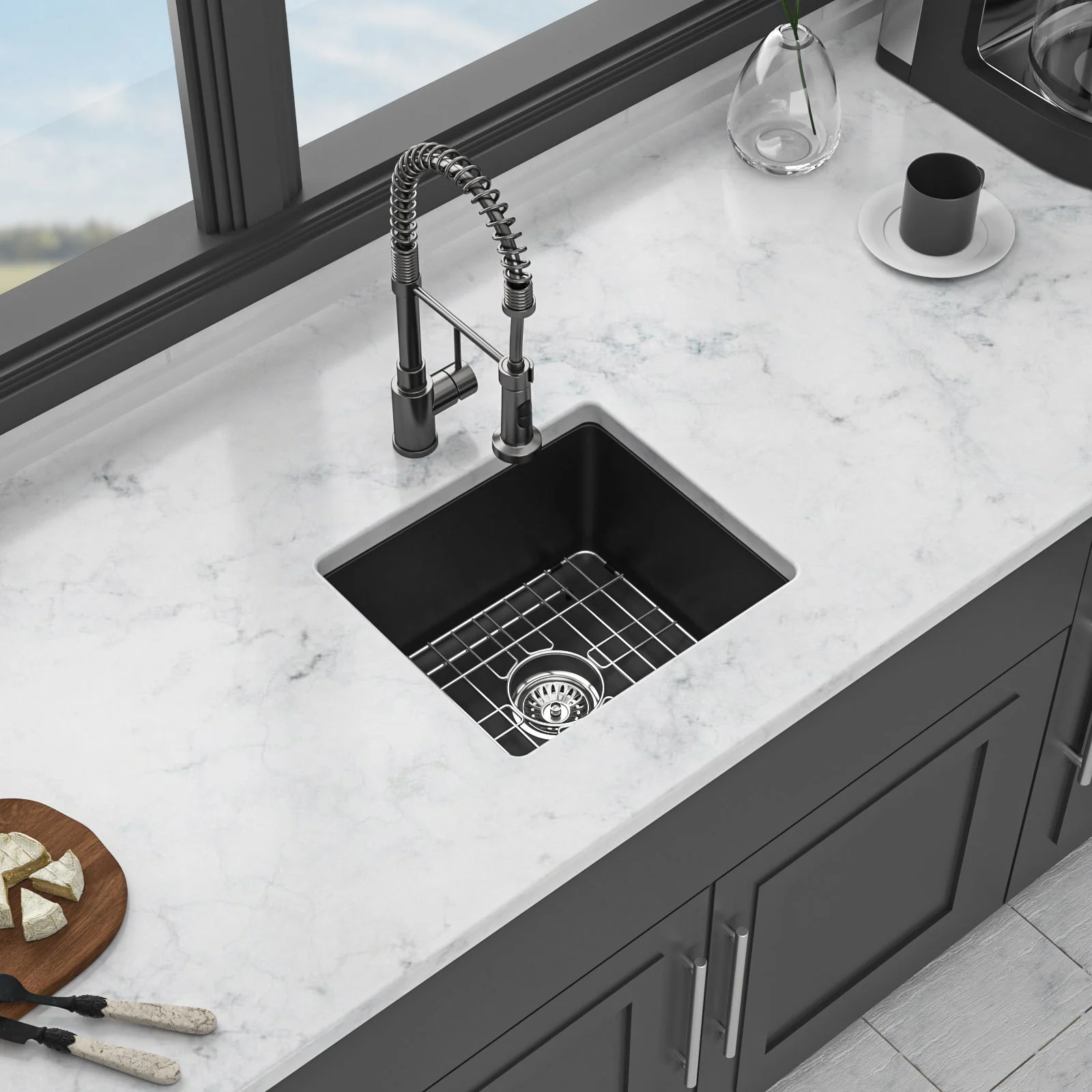 Modern Quartz Kitchen Sink Undermount Granite Composite - Image 11