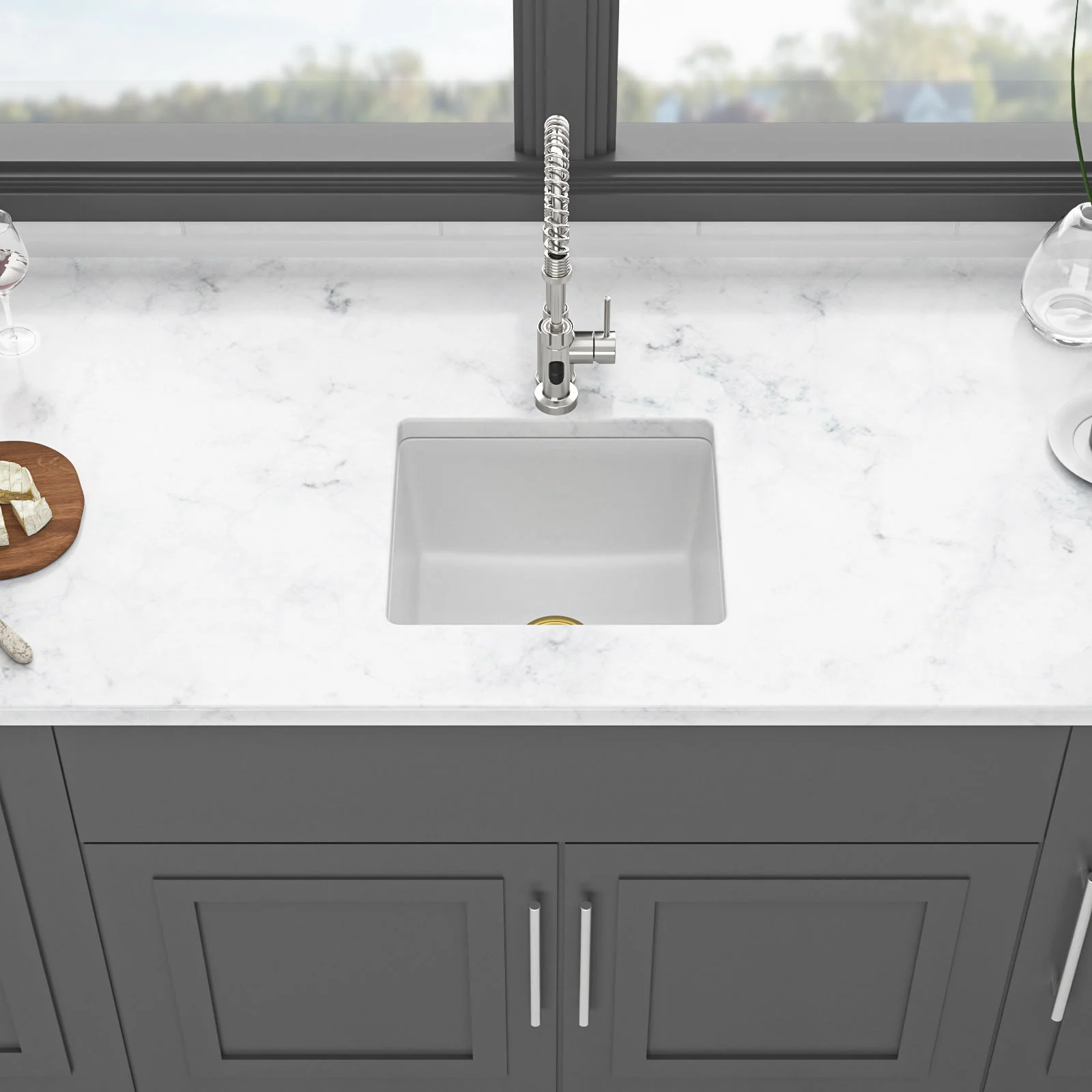 Modern Quartz Kitchen Sink Undermount Granite Composite - Image 13