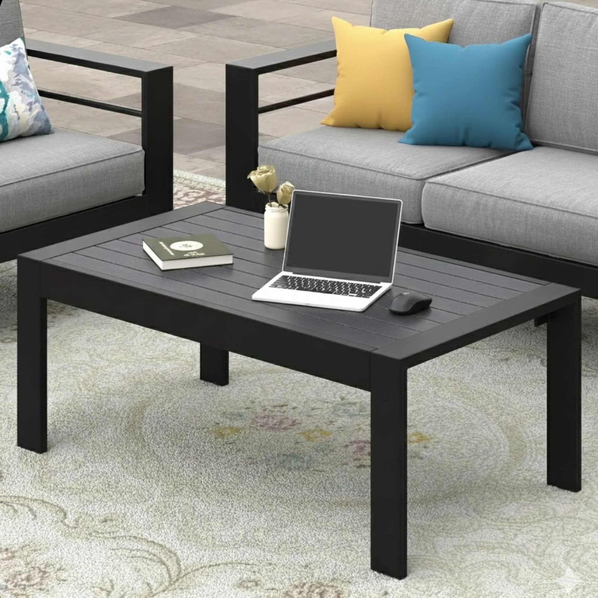 Modern Rectangle Outdoor Coffee Table - Image 19