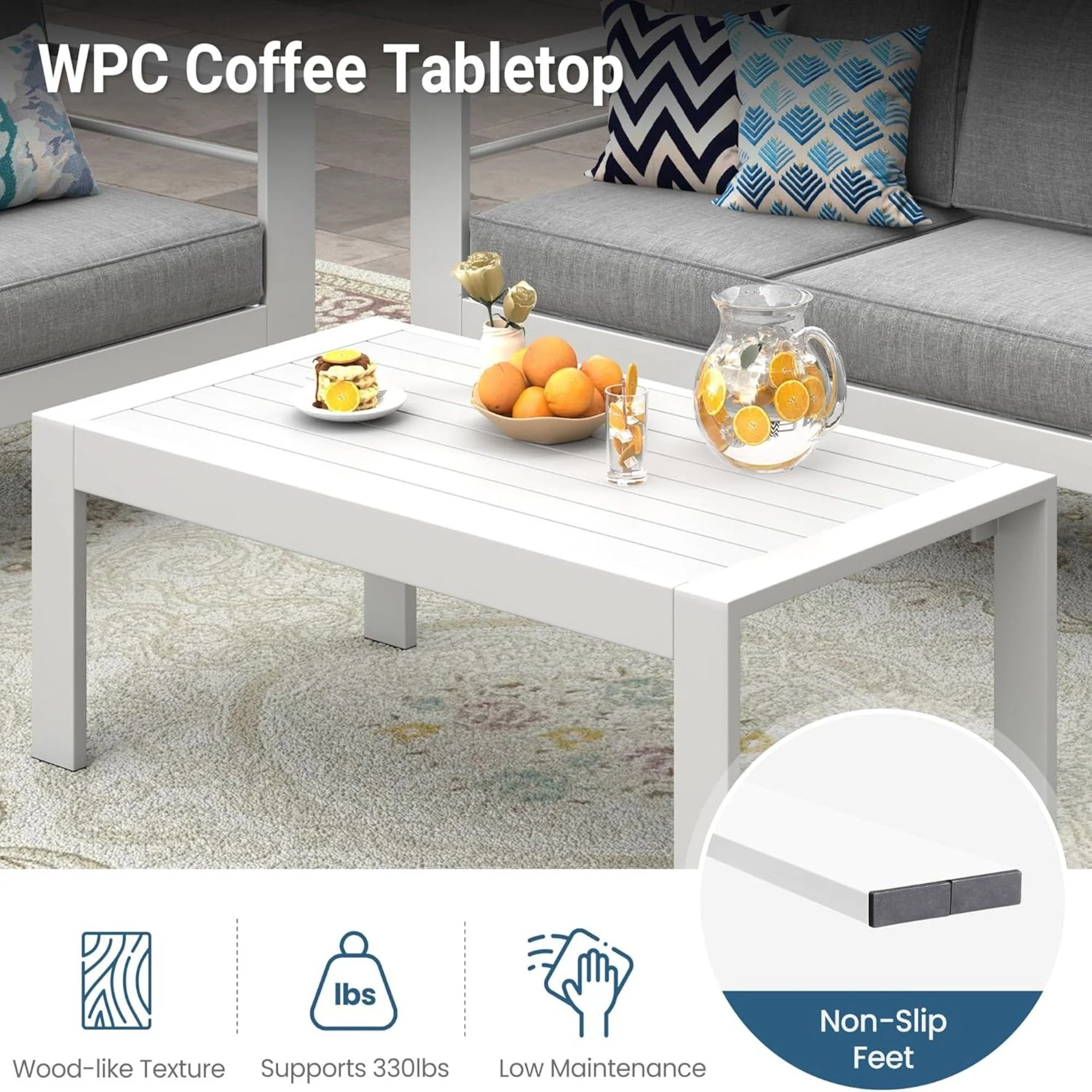 Modern Rectangle Outdoor Coffee Table - Image 5