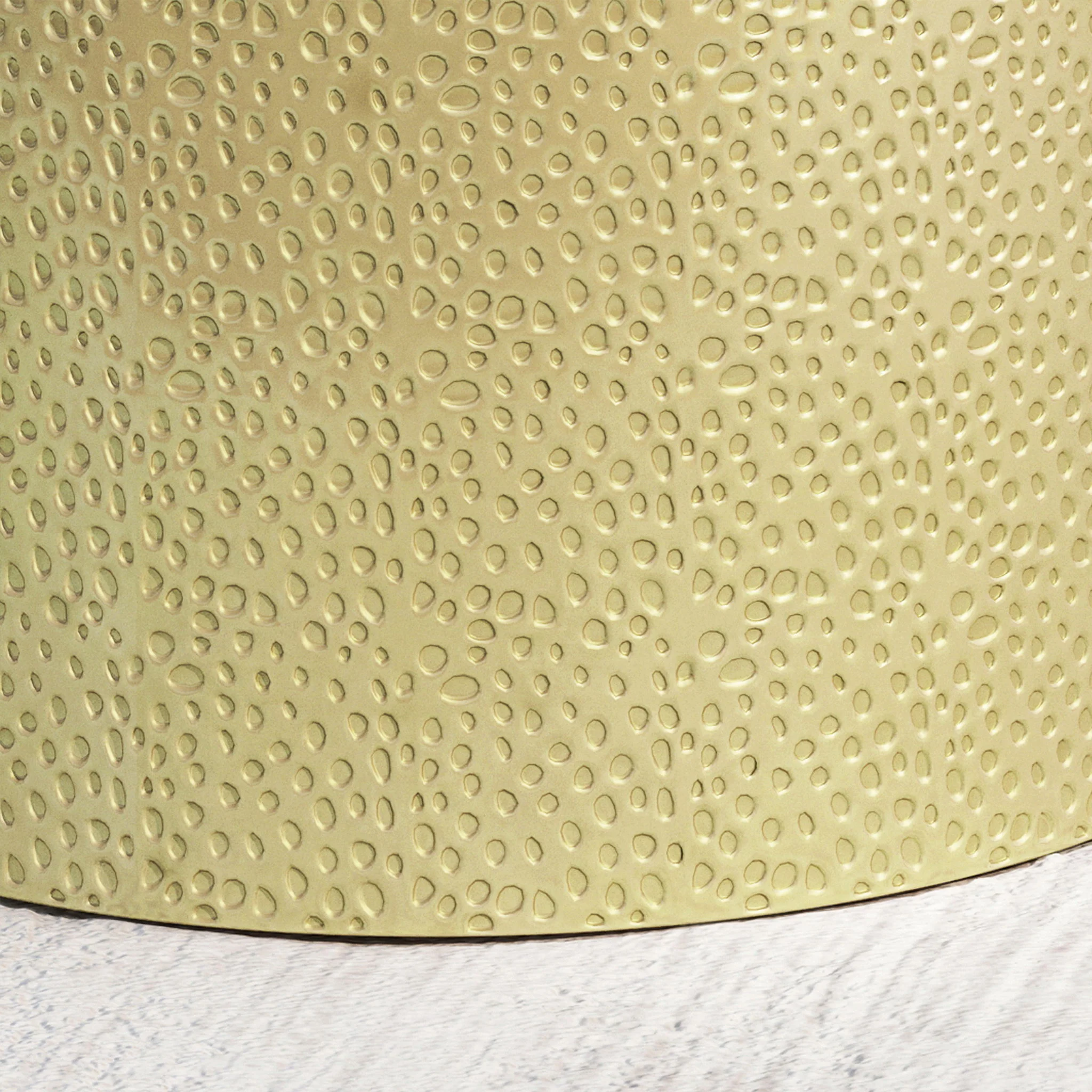 Modern Round Accent Table With Hammered Surface - Image 10