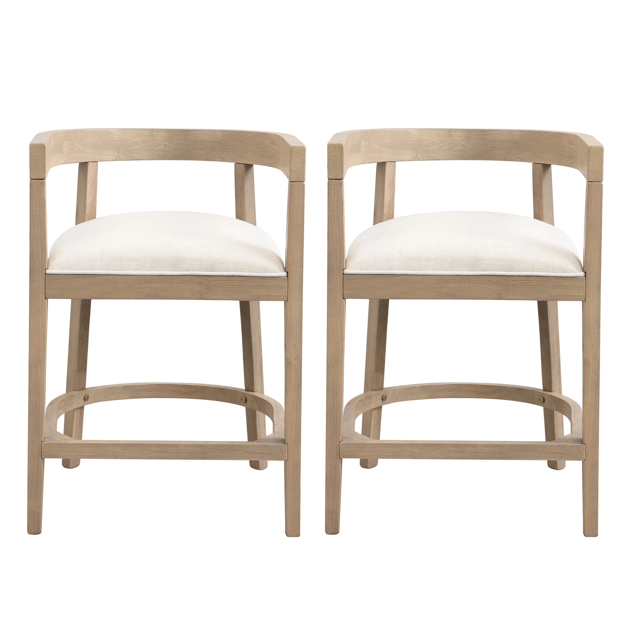 Modern Rubberwood Counter Stool Set With Upholstered Seats - Image 27