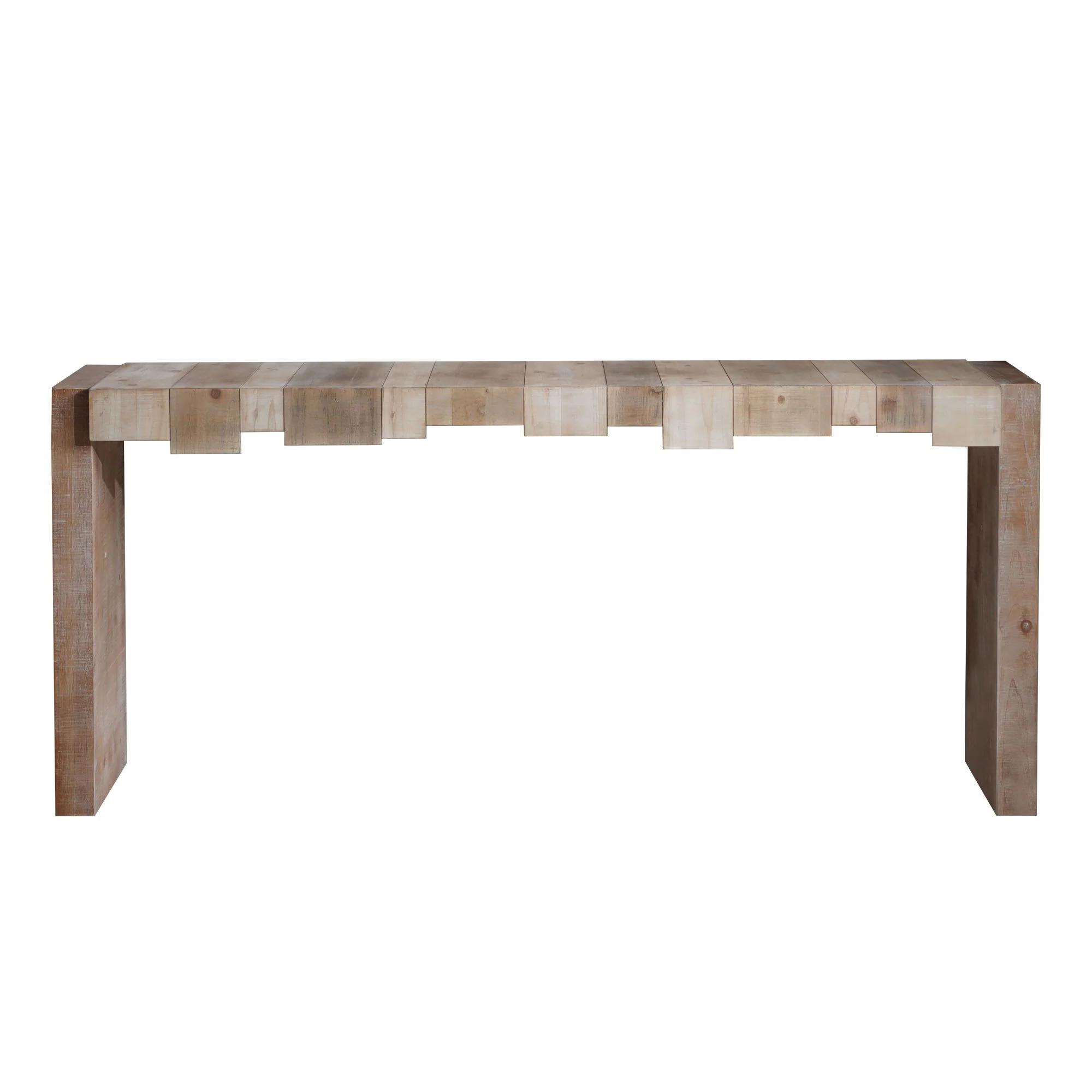 Modern Rustic Table With Sculpted Block Design - Image 16