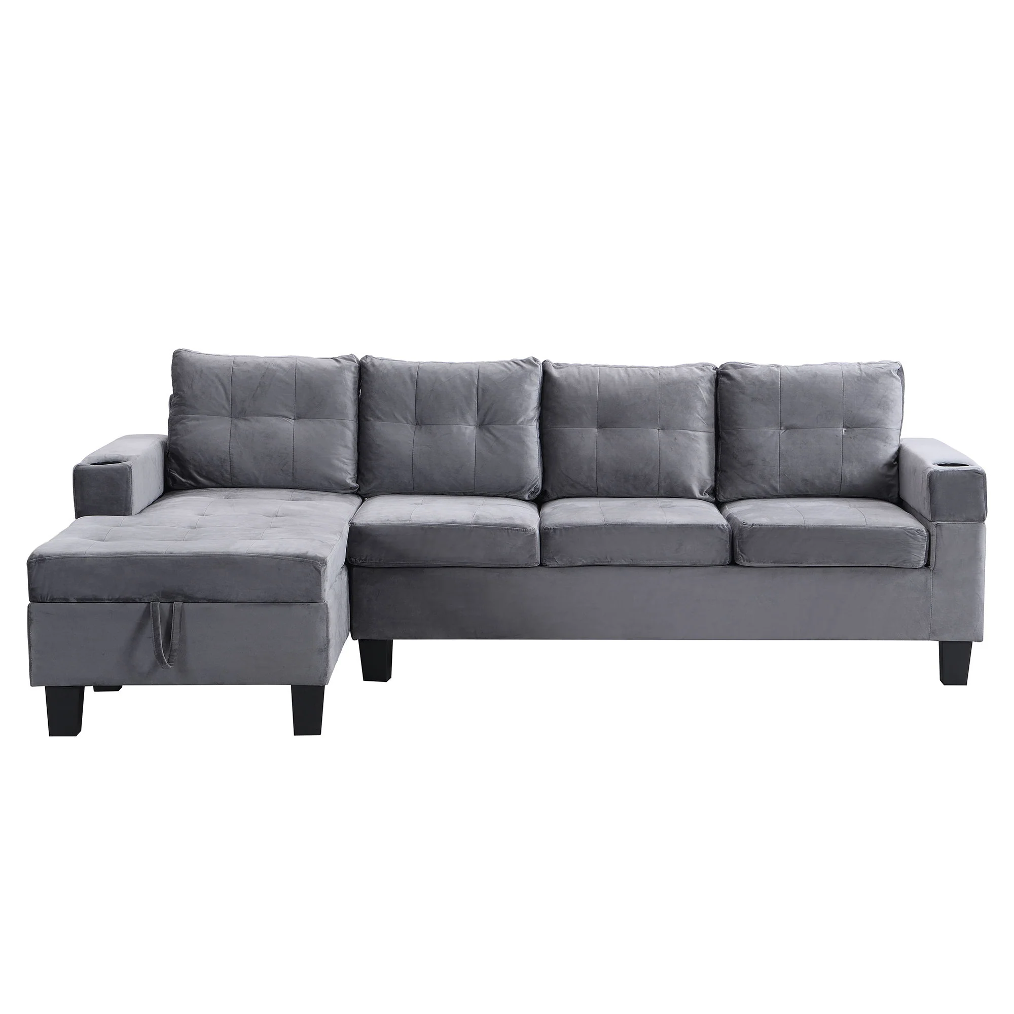 Modern Sectional Sofa Set With L Shape Chaise Lounge And Storage - Image 9