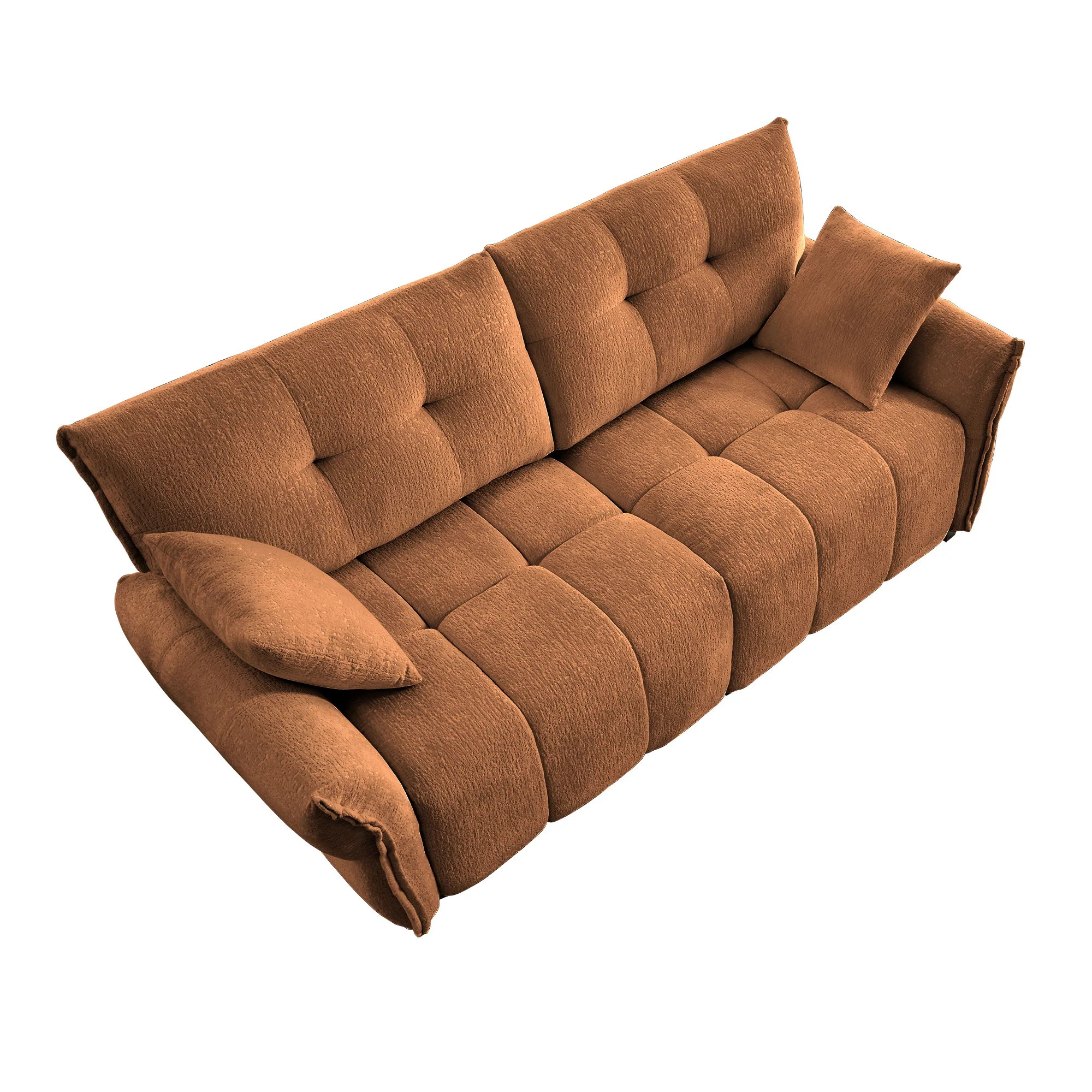 Modern Sofa & Pillows, Textured Cover, High Rebound Cushions - Image 3