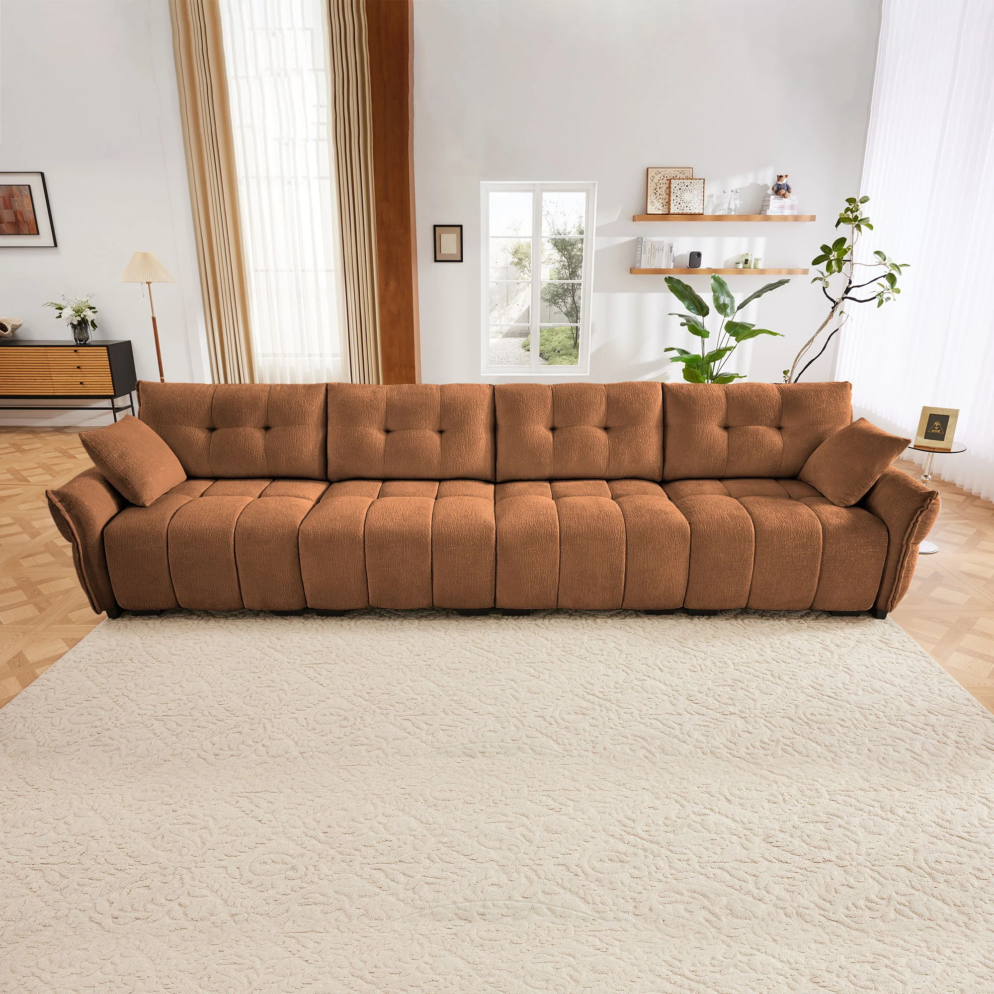 Modern Sofa & Pillows, Textured Cover, High Rebound Cushions - Image 36