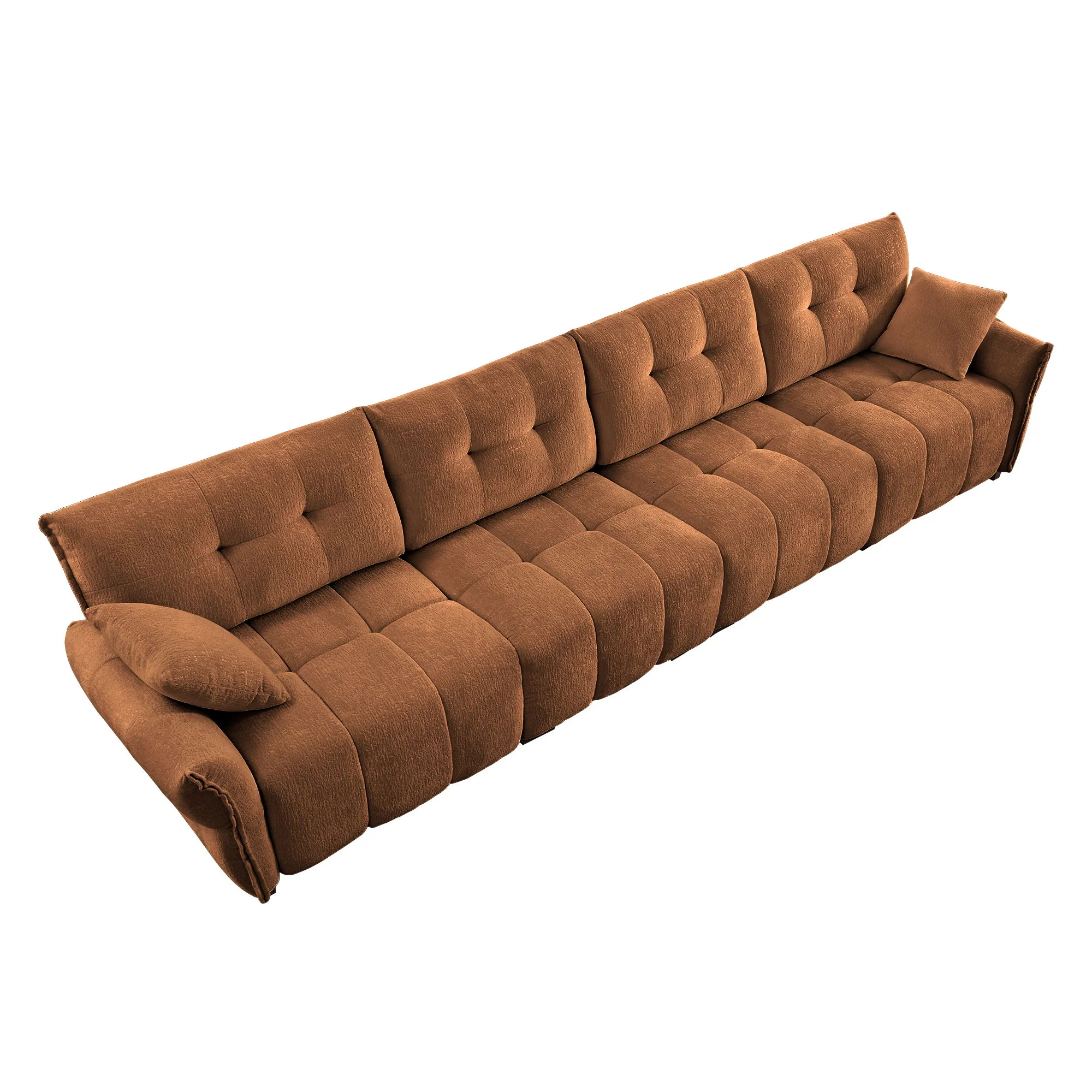 Modern Sofa & Pillows, Textured Cover, High Rebound Cushions - Image 5