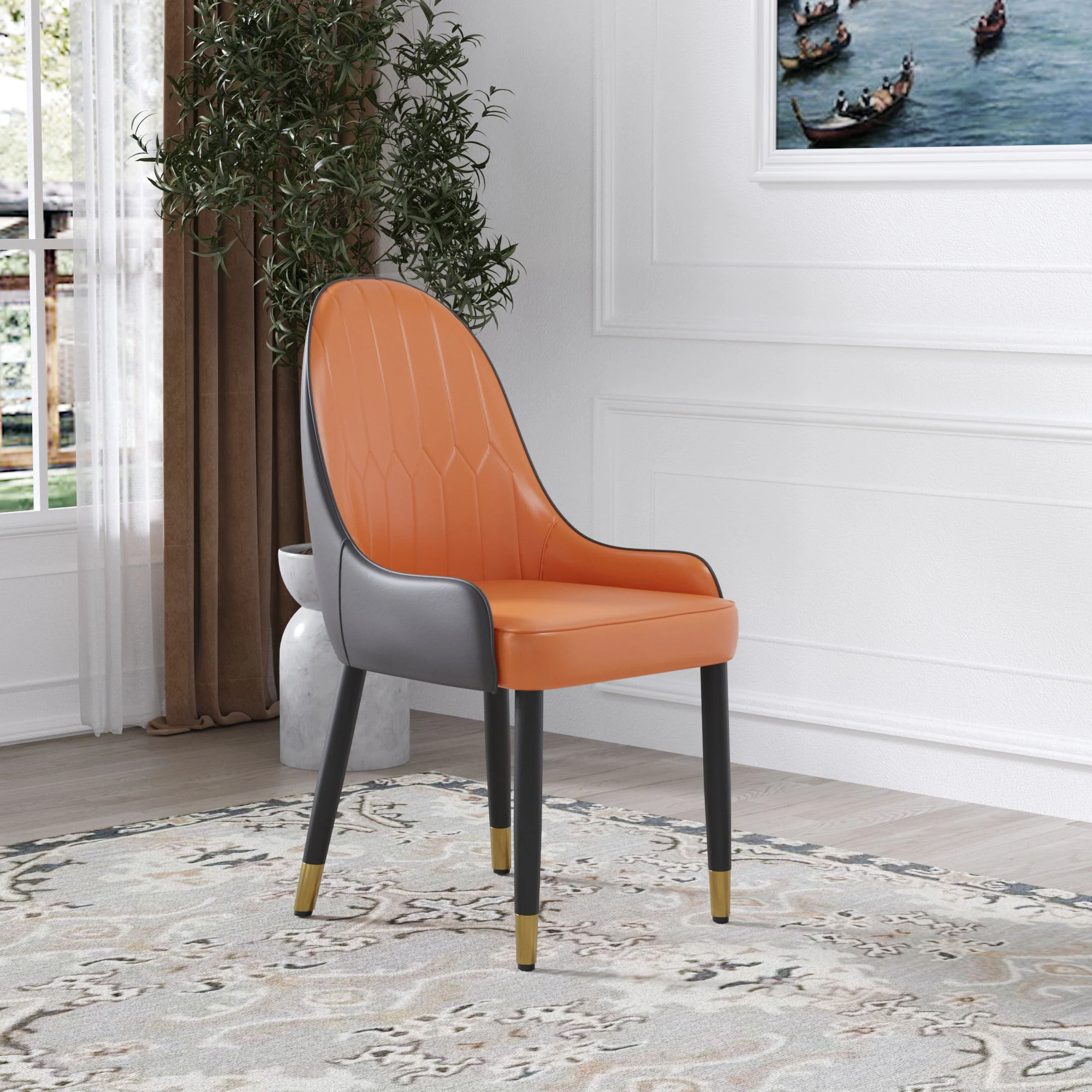 Modern Sponge-Filled Dining Chair, Solid Wood Metal Legs, Suitable For Restaurants, Living Rooms And Rooms (Set of 2) - Image 16