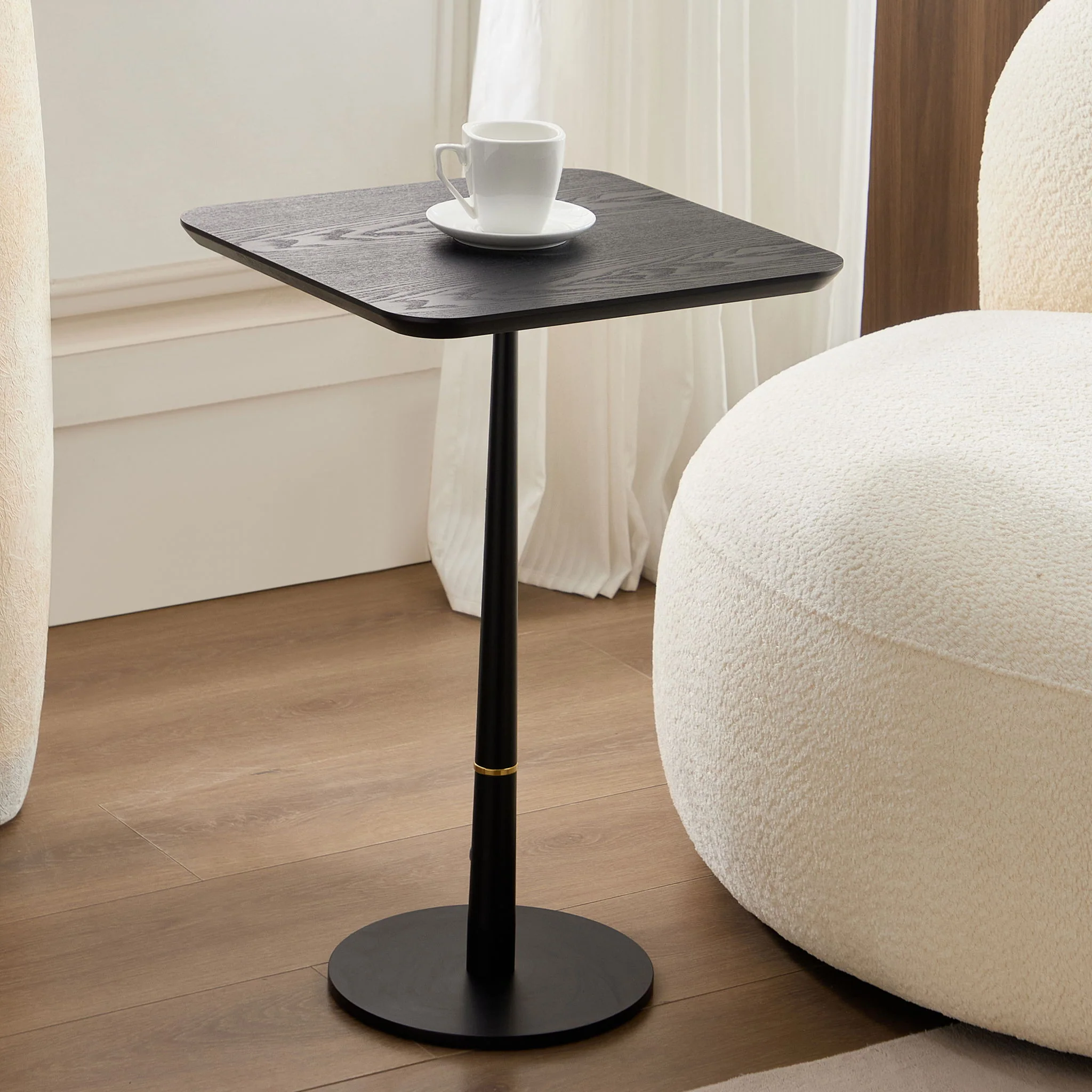 Modern Square Coffee Table And Computer Desk - Black / Gold - Image 6