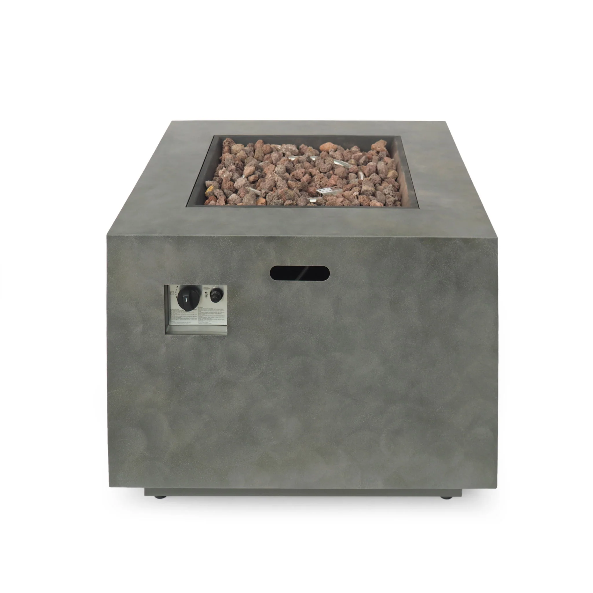 Modern Square Fire Pit Outdoor Propane Heater with Iron 31x24in