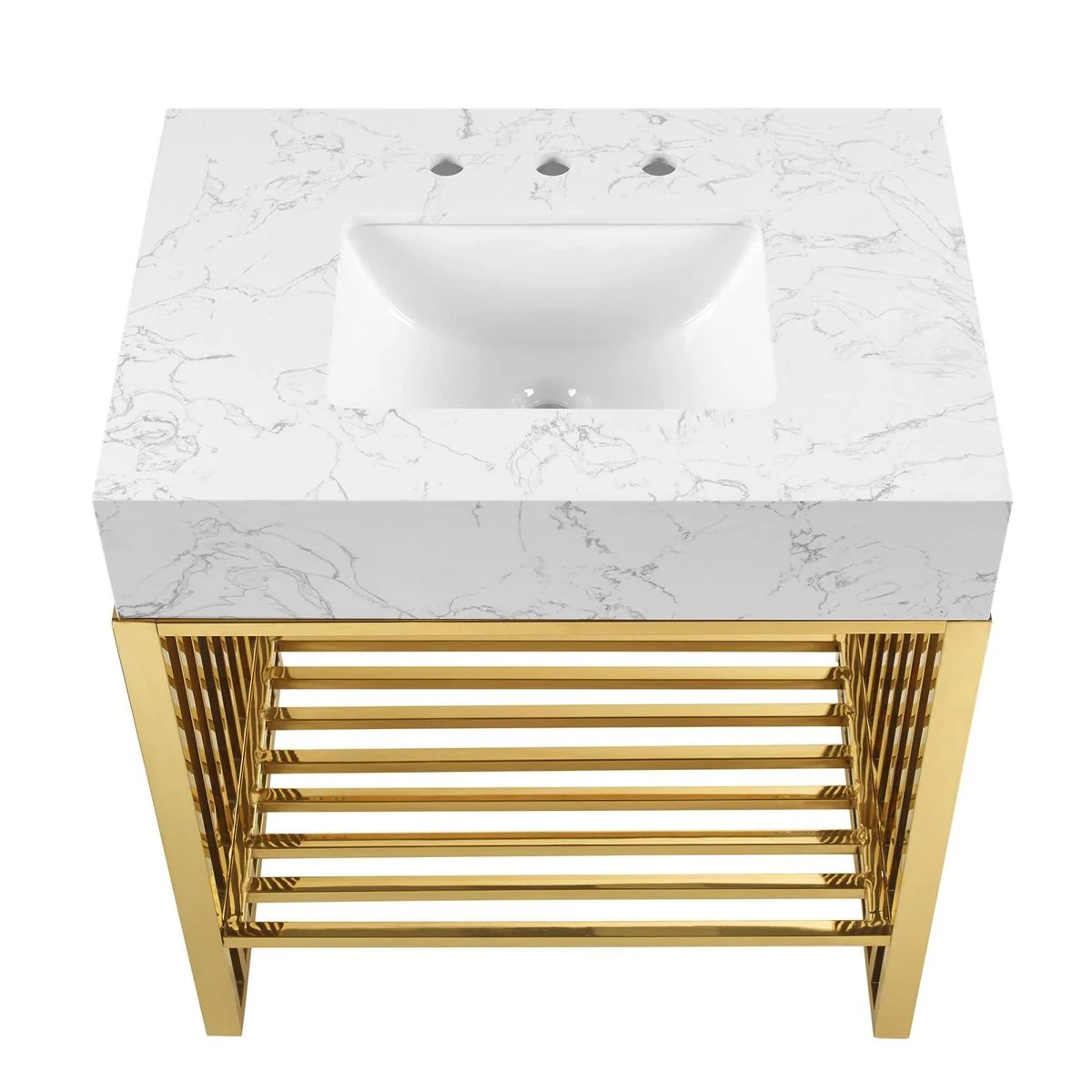 Modern Stainless Steel Bathroom Vanity with Sink - Image 25