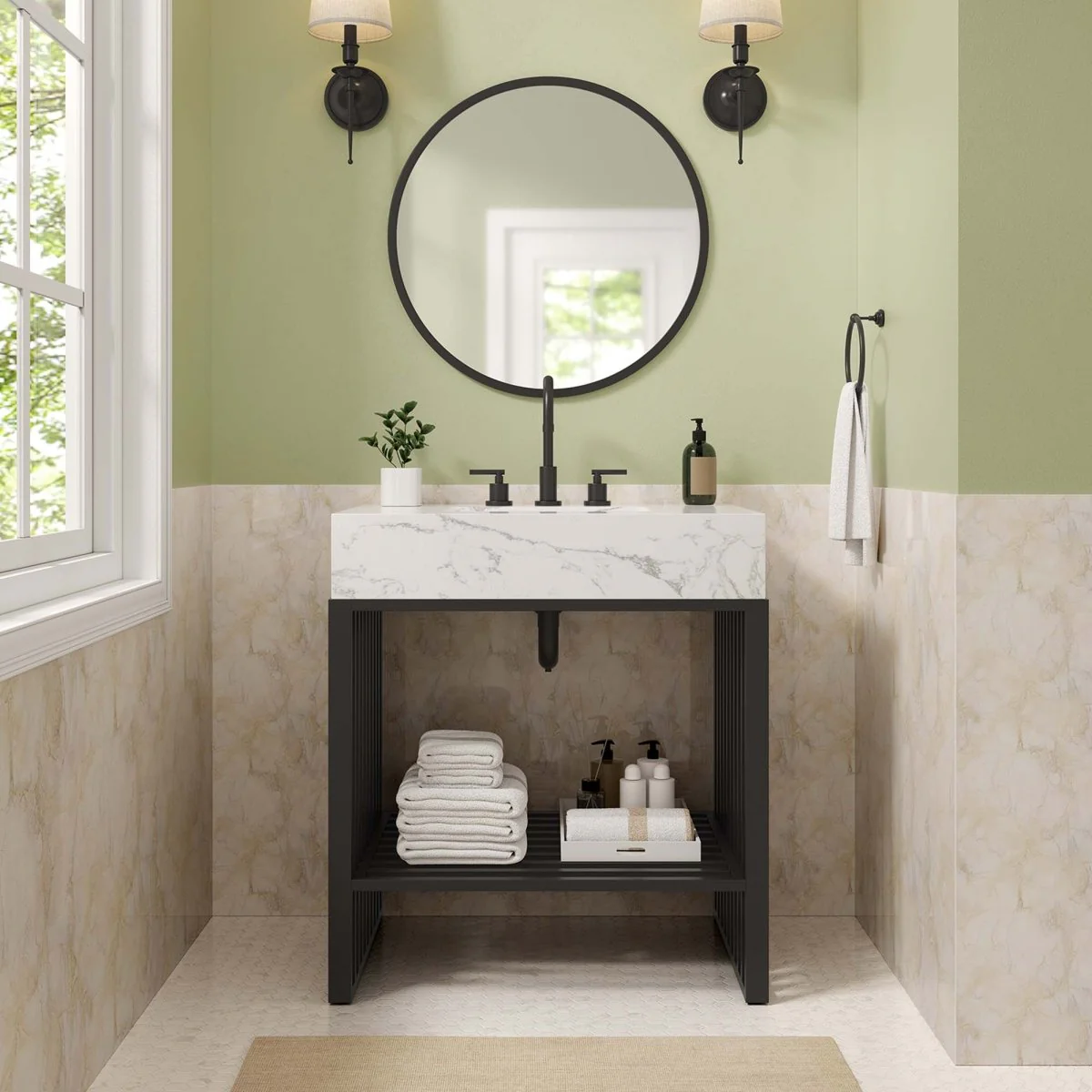 Modern Stainless Steel Bathroom Vanity with Sink - Image 36