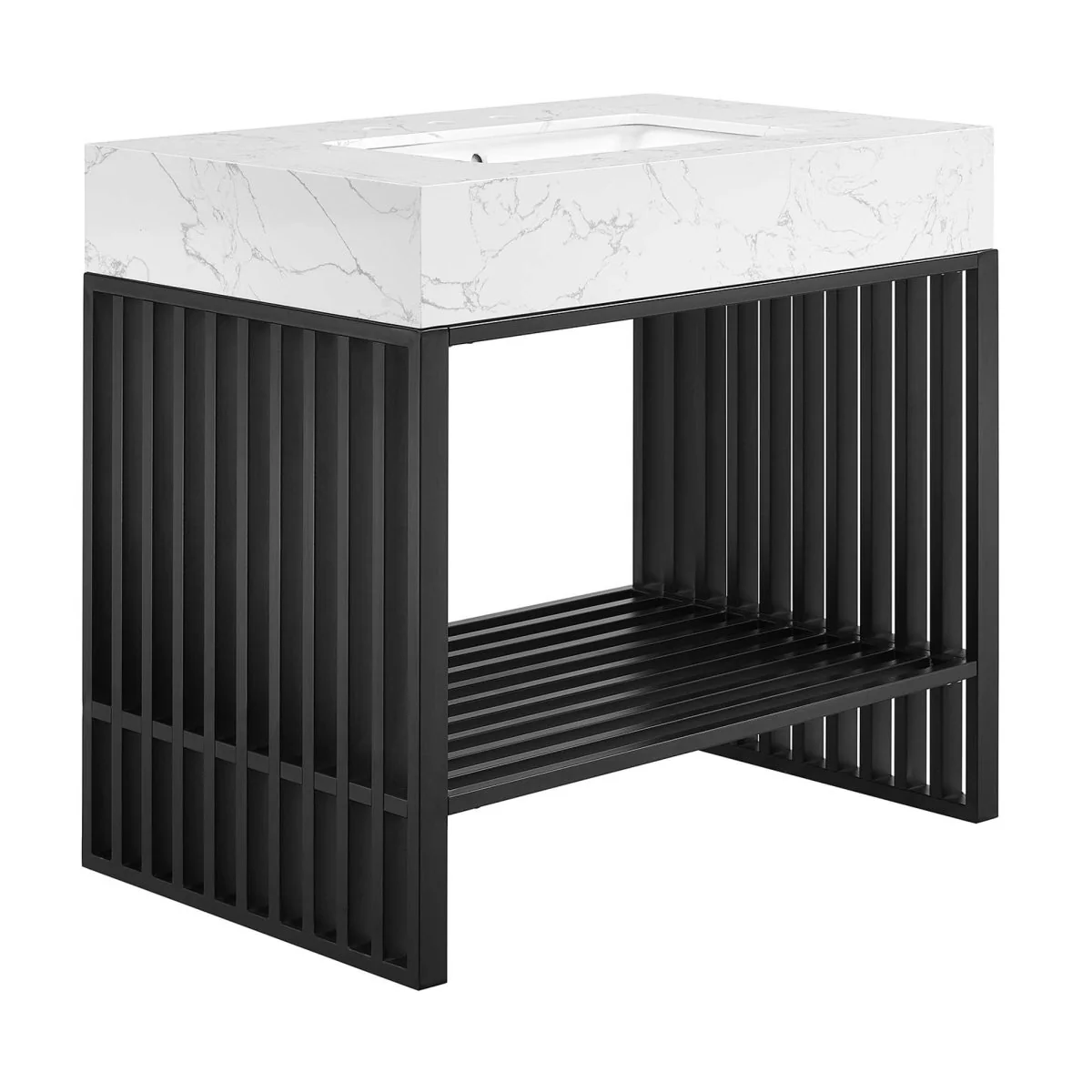 Modern Stainless Steel Bathroom Vanity with Sink - Image 55