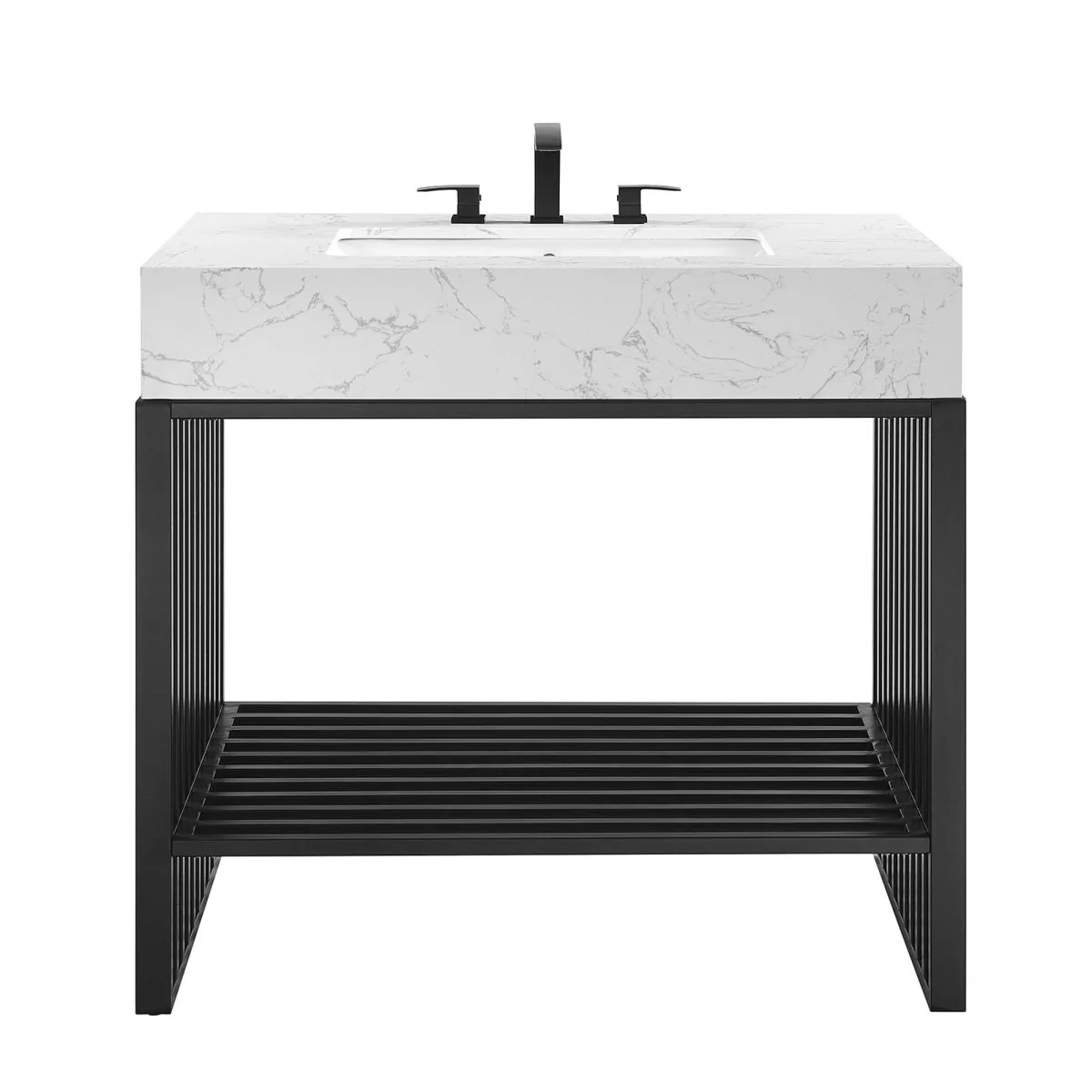 Modern Stainless Steel Bathroom Vanity with Sink - Image 59