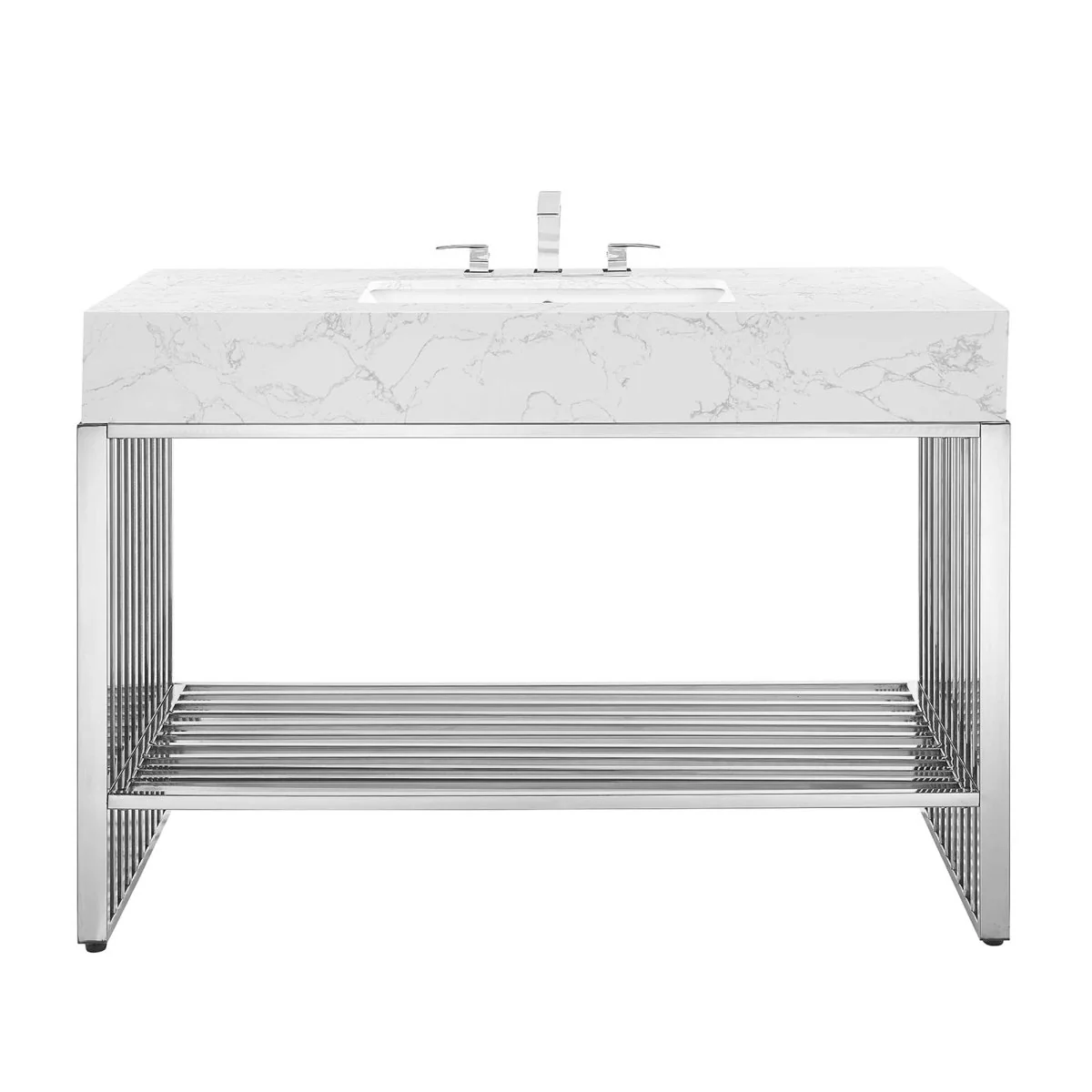 Modern Stainless Steel Bathroom Vanity with Sink - Image 68