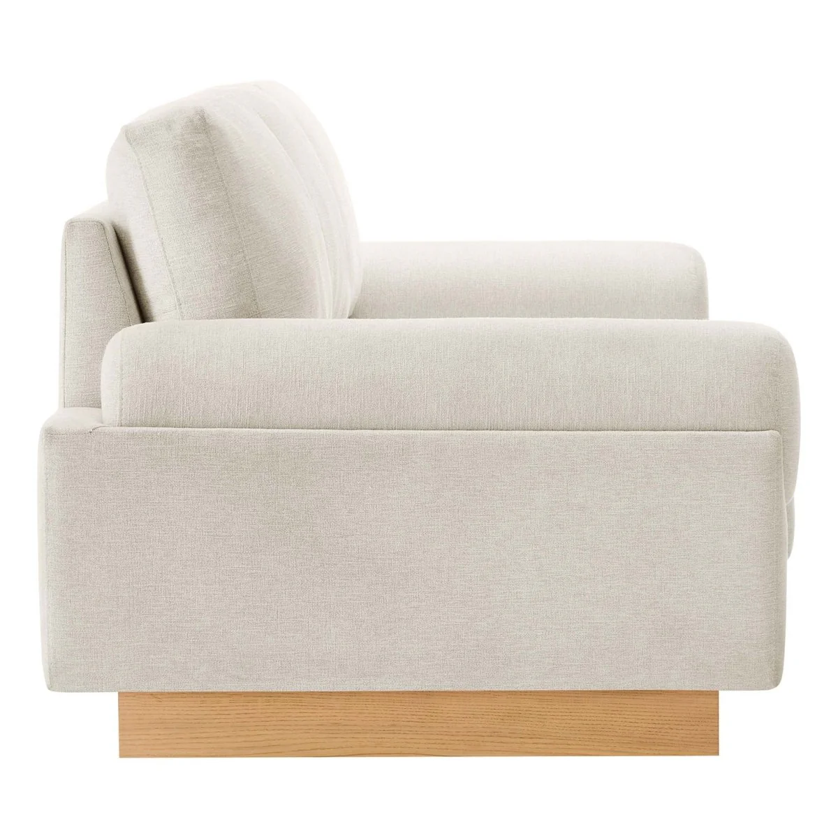 Modern Streamlined Upholstered Sofa with Bolster Armrests - Image 13
