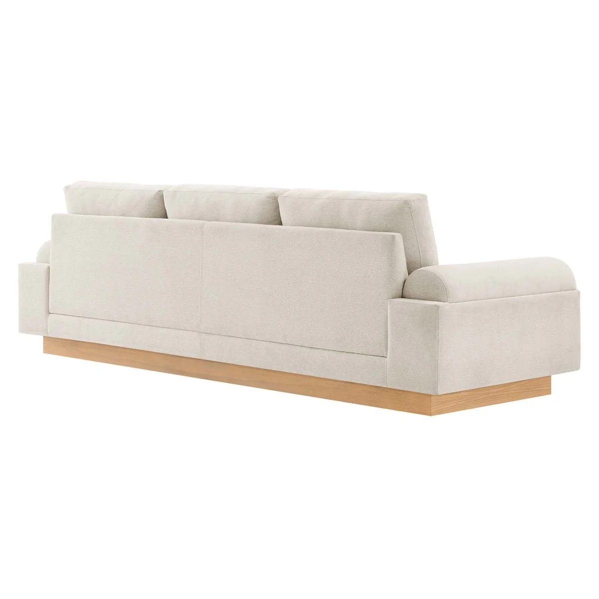 Modern Streamlined Upholstered Sofa with Bolster Armrests - Image 14