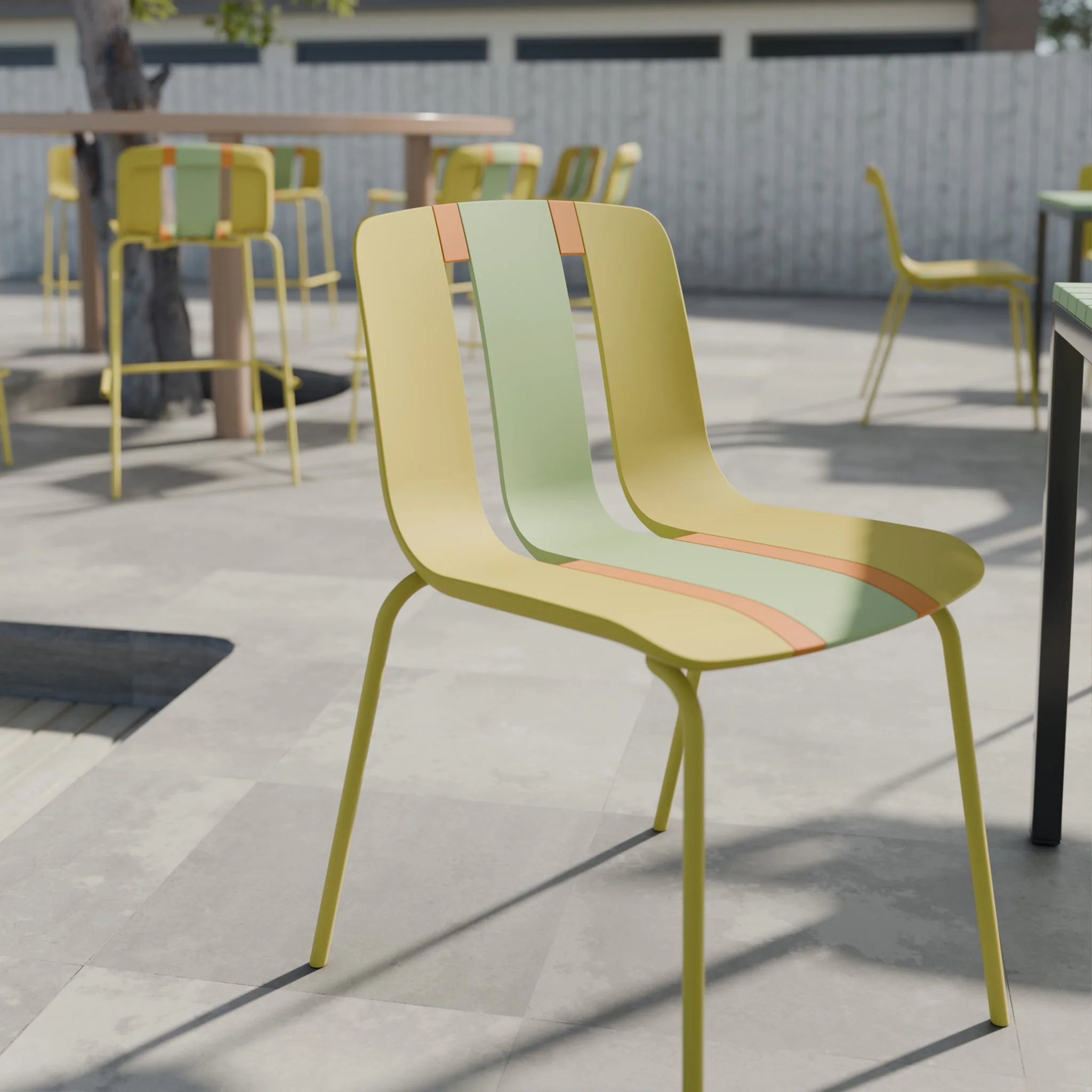 Modern Striped Blocking Single Chairs, Waterproof And Fade Resistant (Set of 4) - Image 18