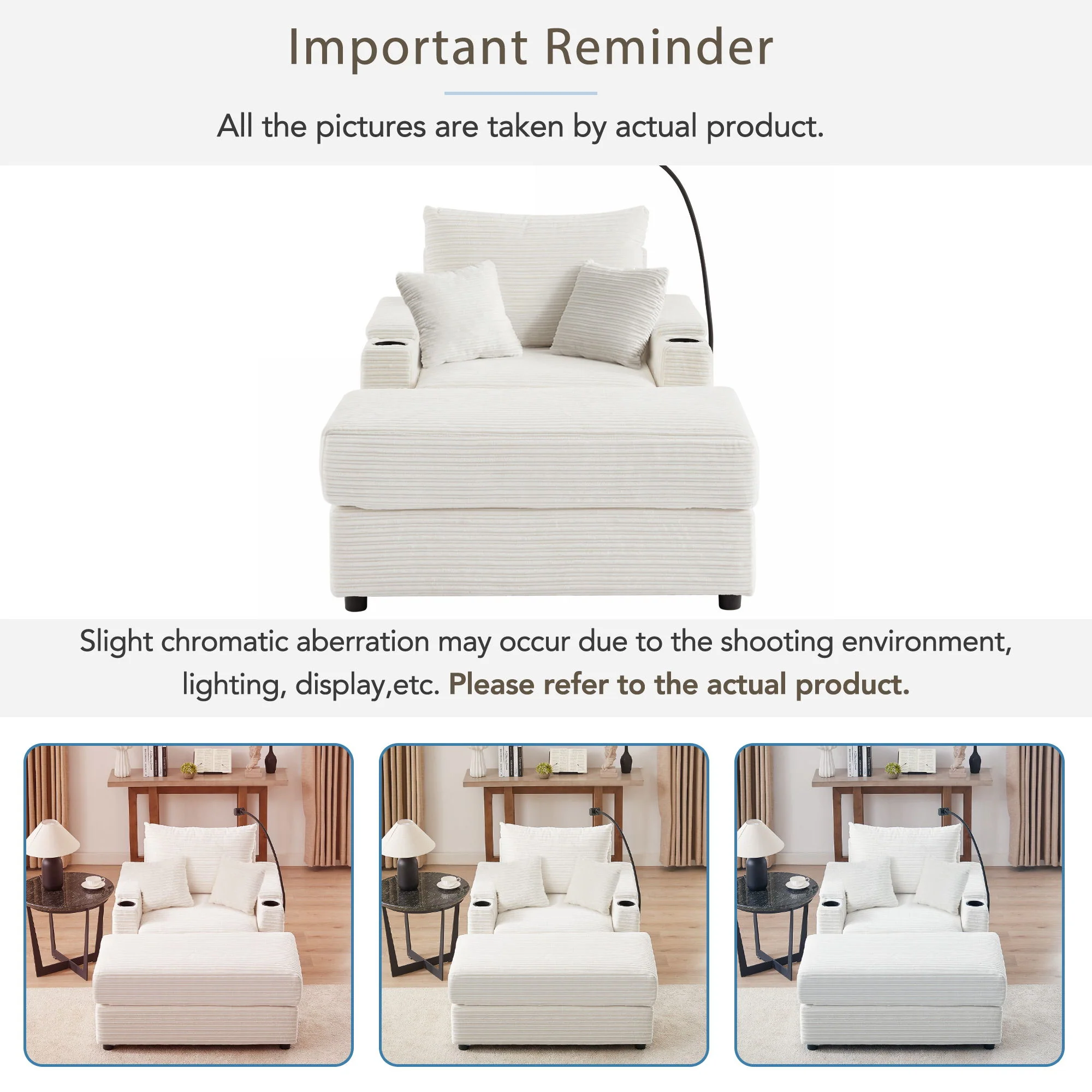 Modern Style Loveseat Sofa Sectional Sofa Couch With Storage Space, A Movable Ottoman, Two USB Ports, Two Cup Holders, A Phone Holder For Living Room - Image 27