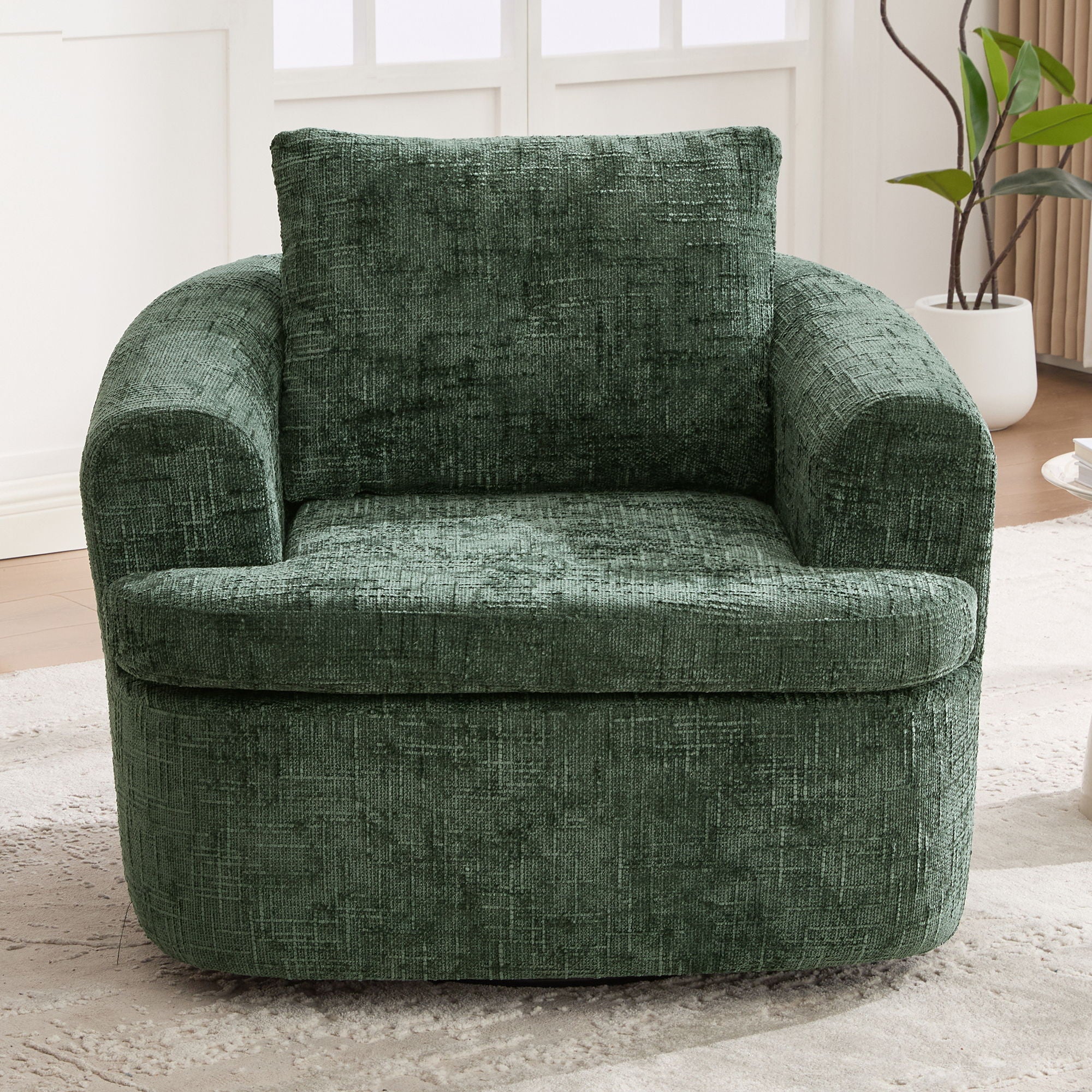 Modern Swivel Barrel Chair With Dual-Layer Cushion - Image 27