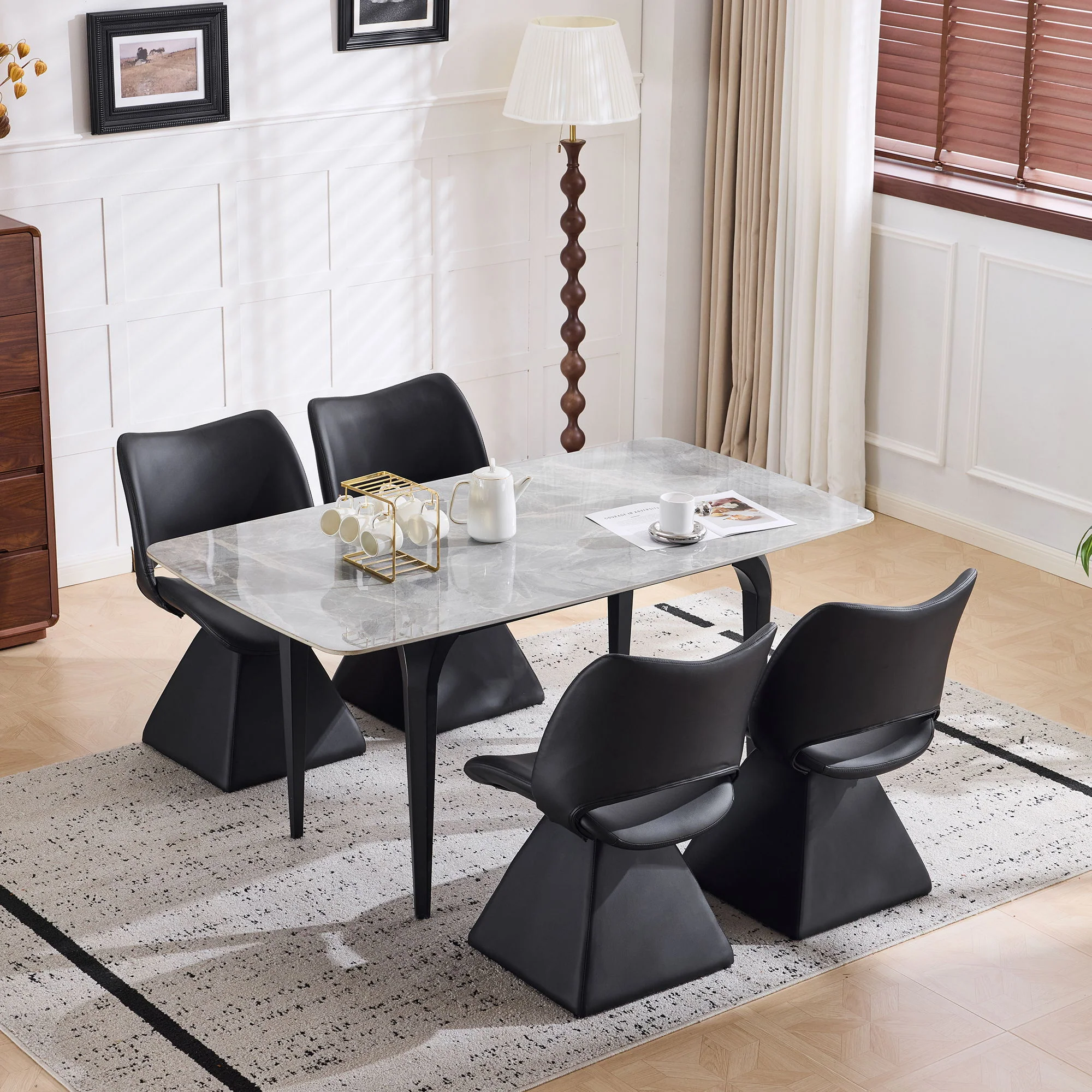 Modern Swivel Dining Chair With High Back - Image 7