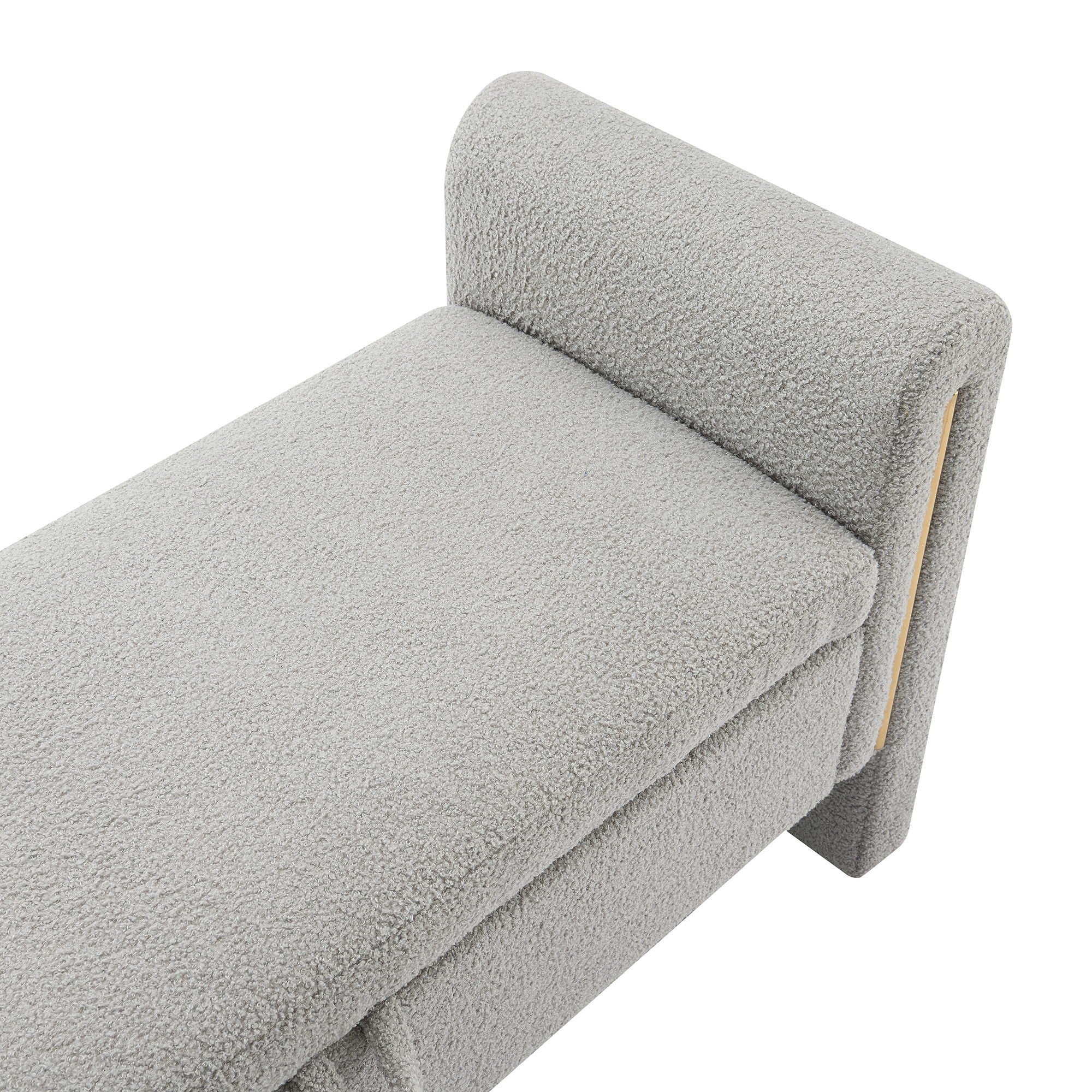 Modern Teddy Upholstered Large Bed End Bench With Arms And Storage - Image 14