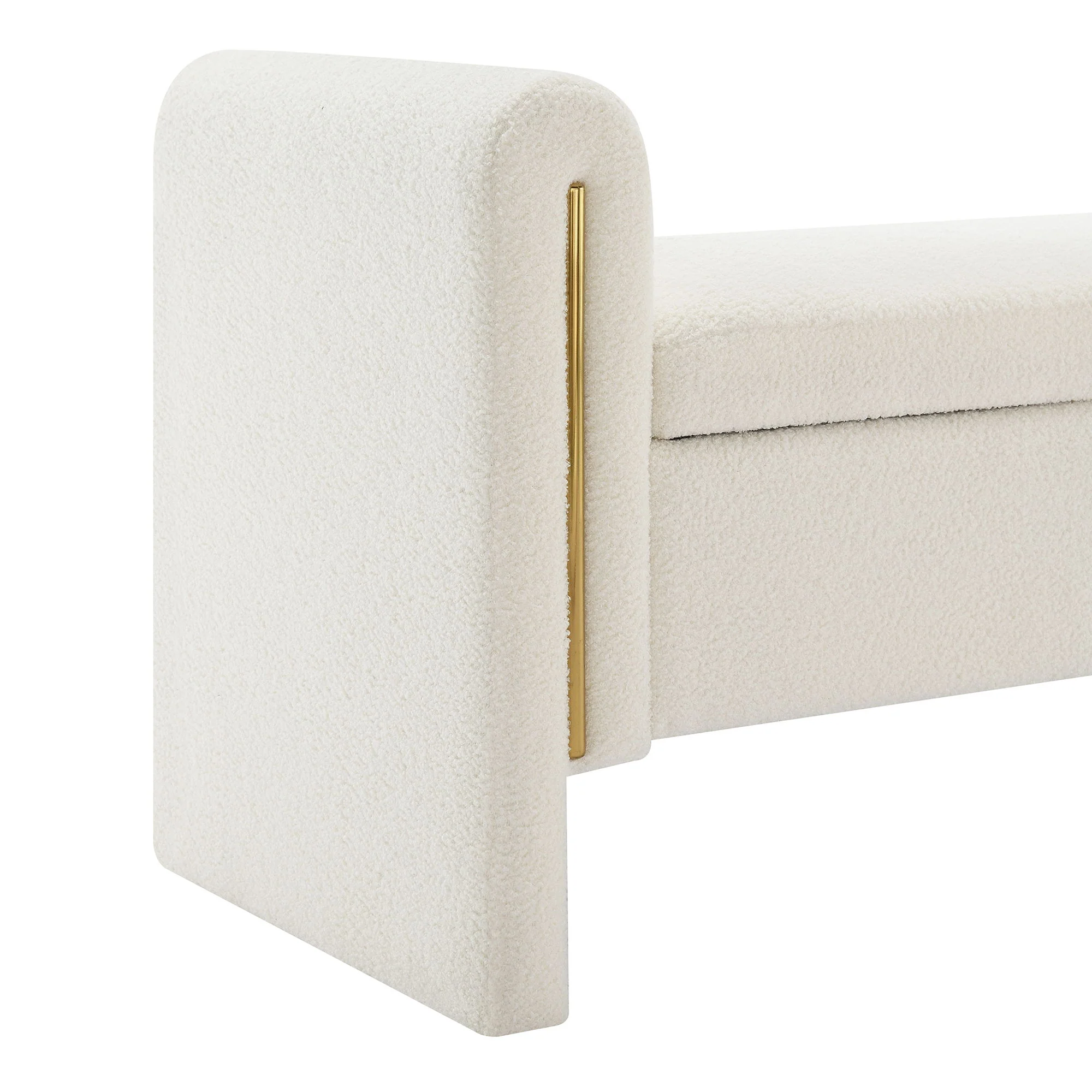 Modern Teddy Upholstered Large Bed End Bench With Arms And Storage - Image 9