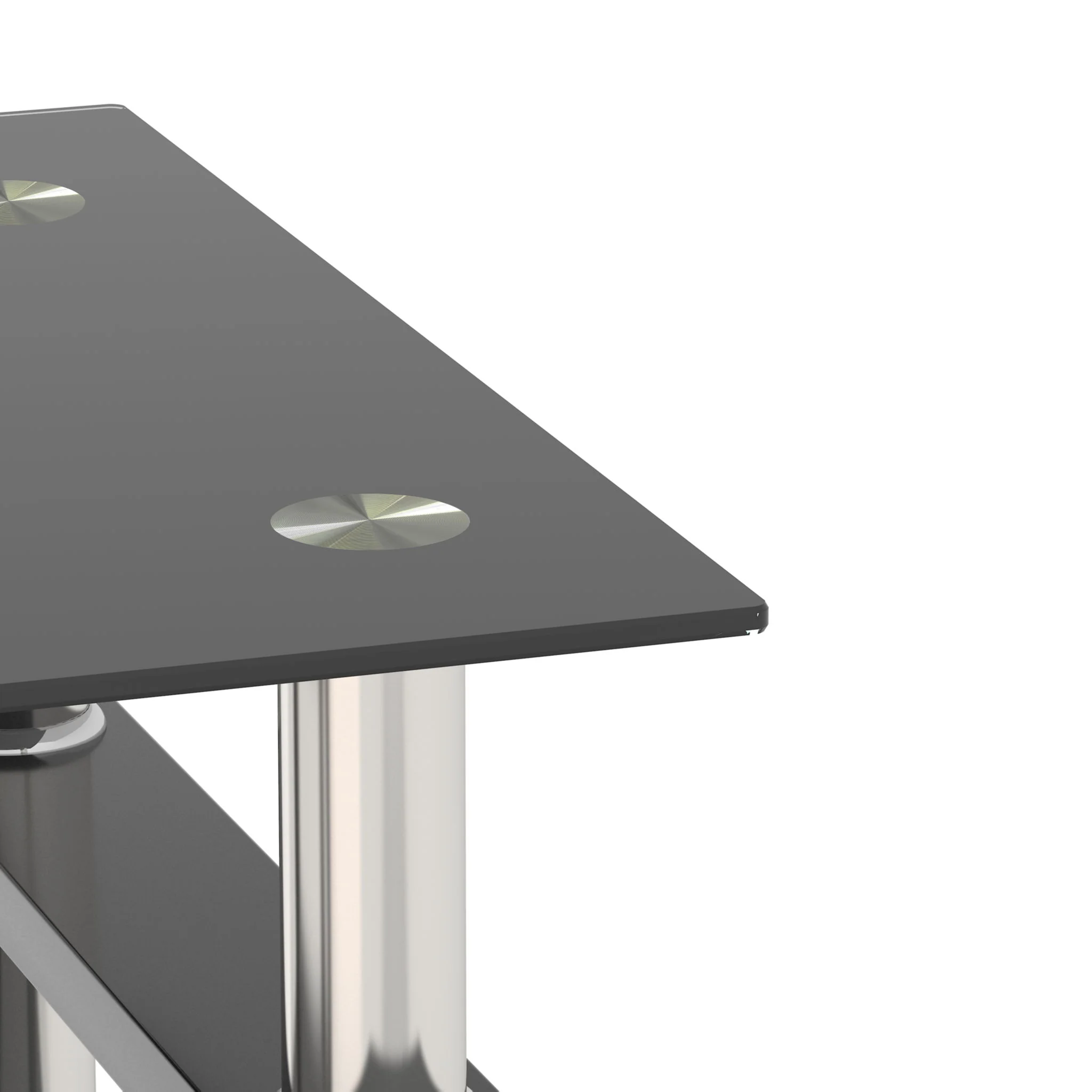 Modern Tempered Glass Tea Table, End Square Table For Living Room (Set of 2) - Black - Image 9