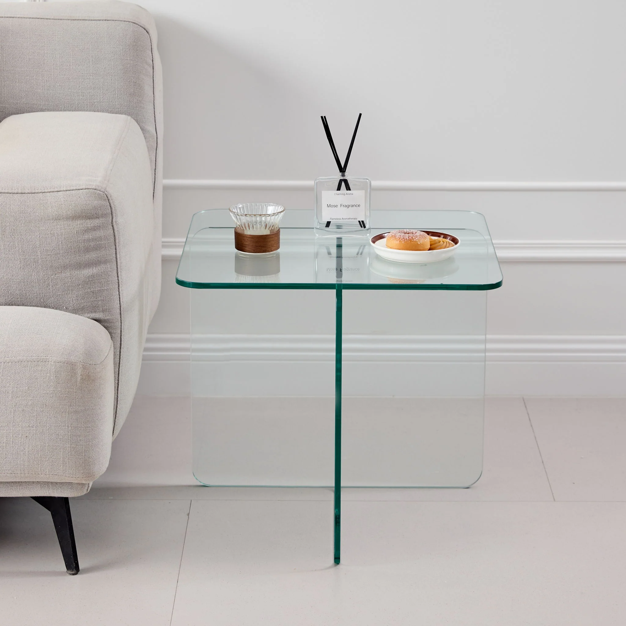 Modern Transparent Tempered Glass Sidetable - Image 11