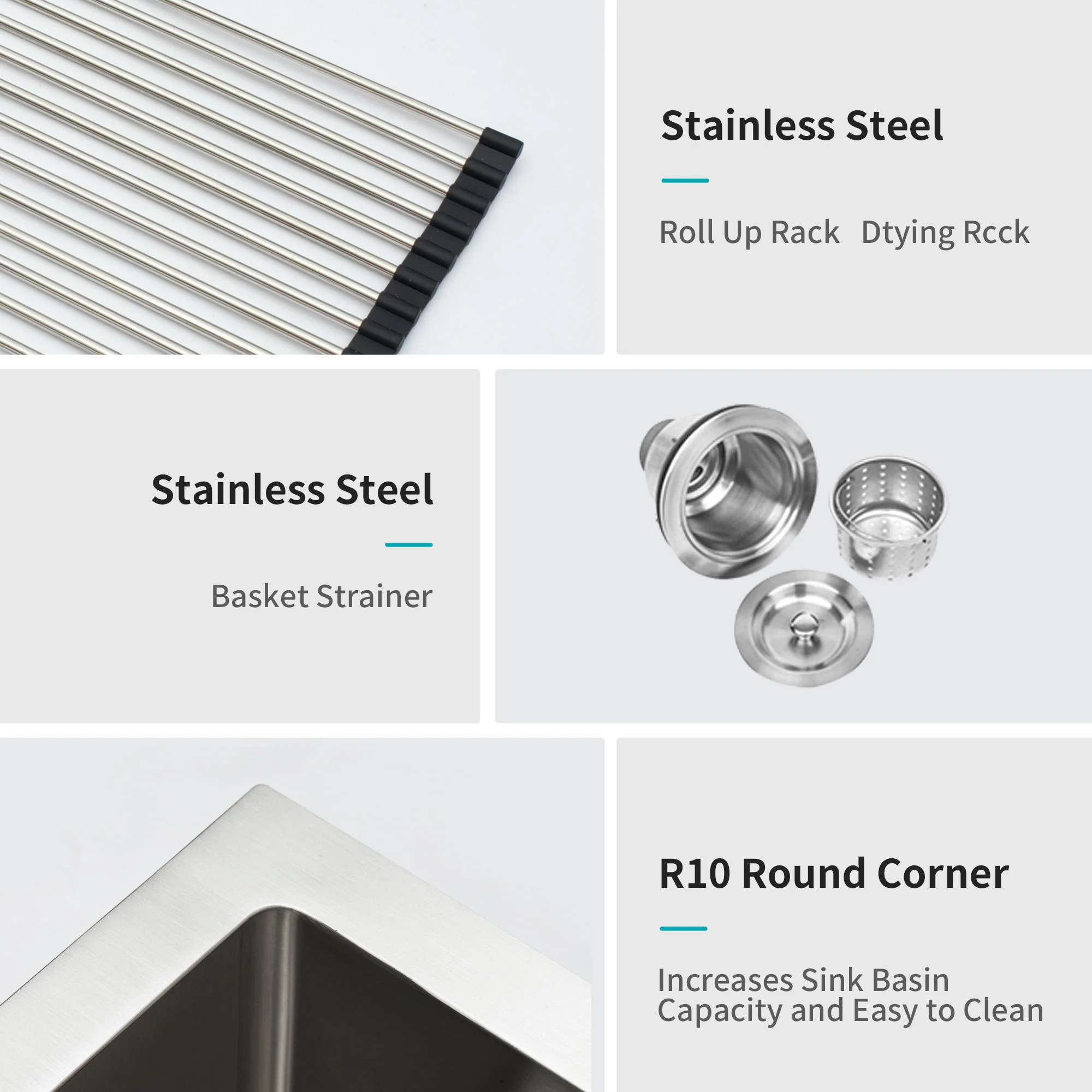 Modern Undermount Stainless Steel Kitchen Sink 16 Gauge, Deep Single Bowl - Image 79