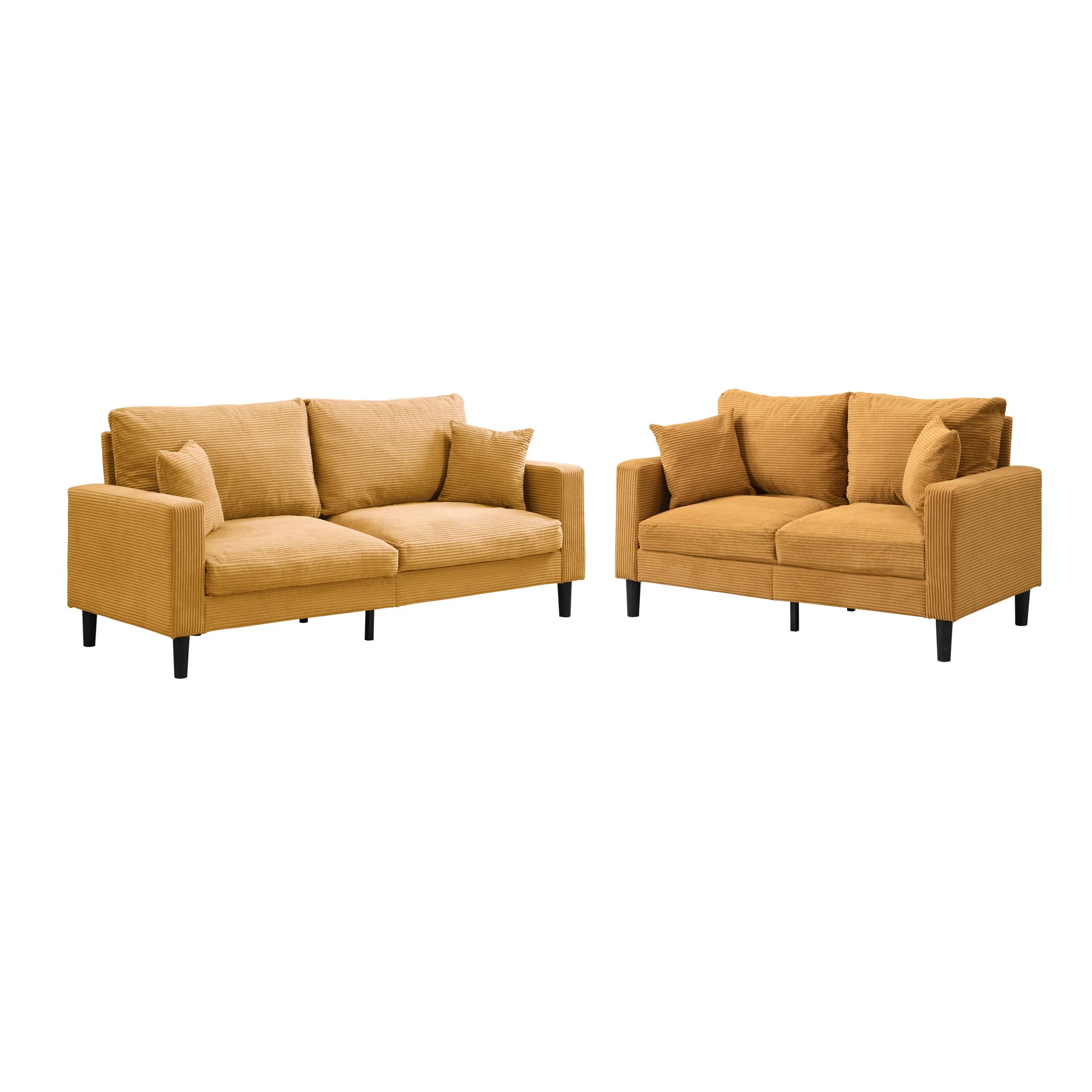 Modern Upholstered 2 Piece Sofa Set With 3 Seater And 2 Seater - Image 2