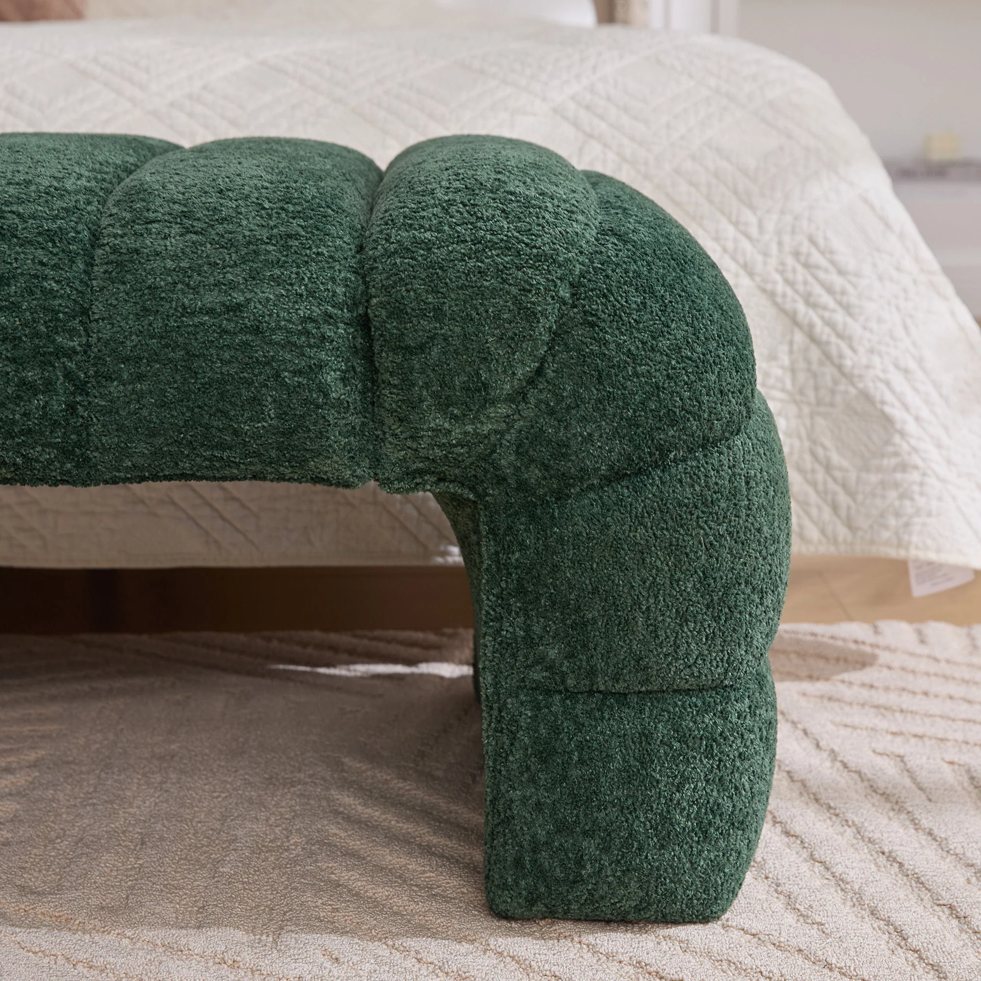 Modern Upholstered Armless Bed Bench With Channel Tufted Design - Image 24