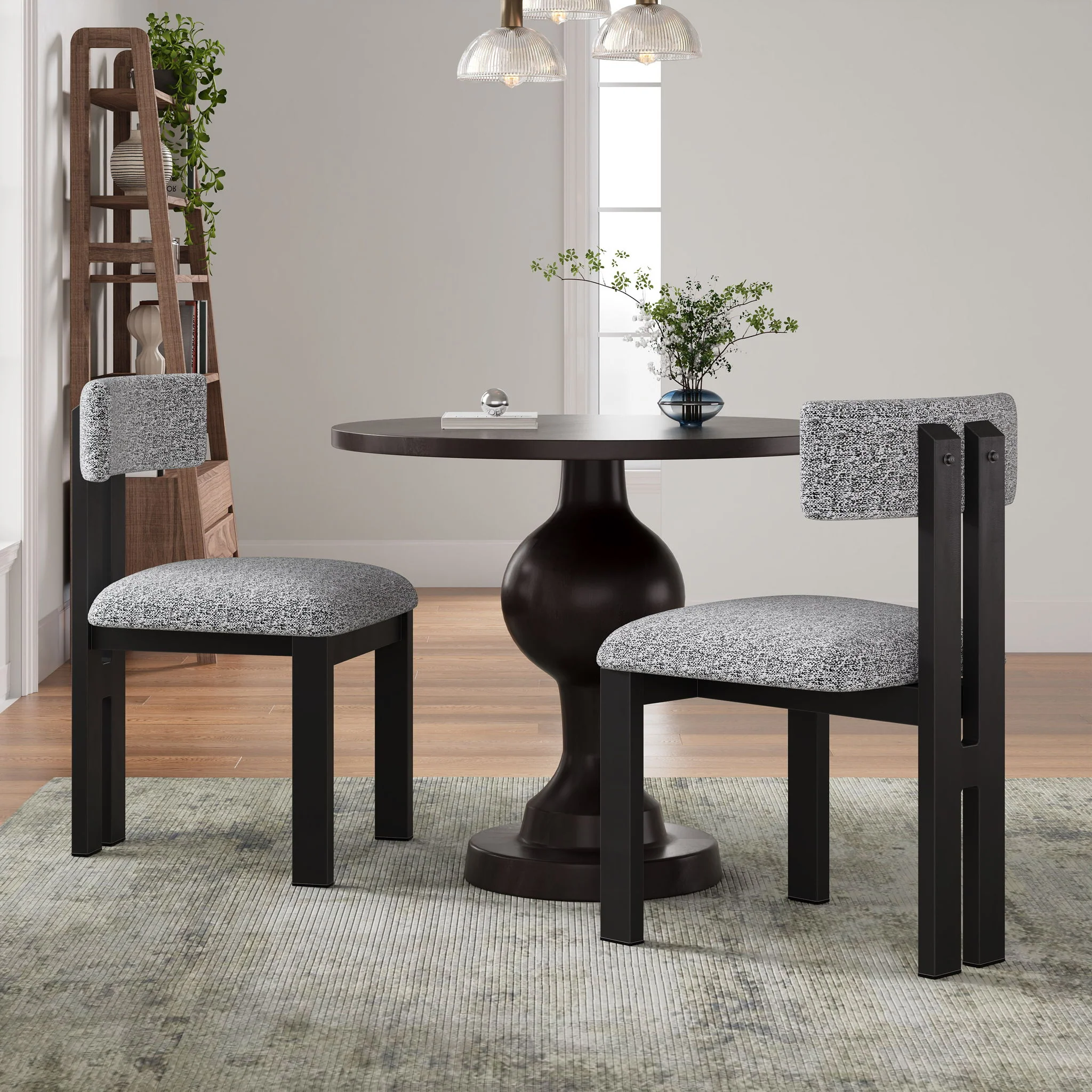 Modern Upholstered Armless Dining Chairs With Metal Legs - Image 25