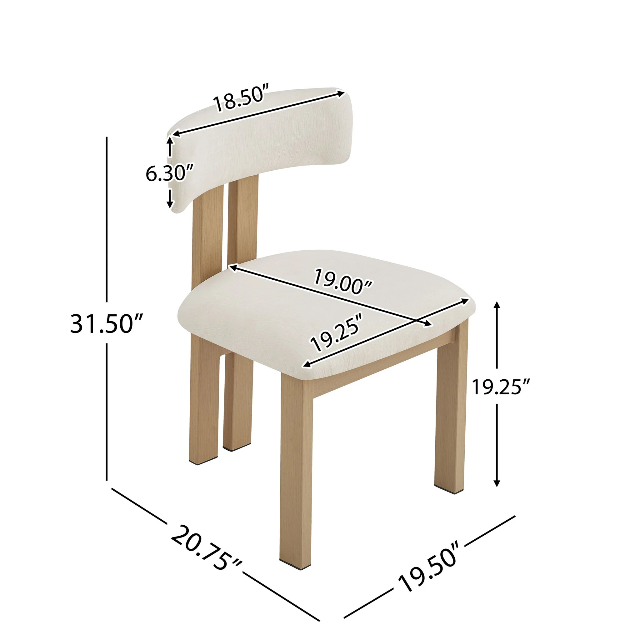 Modern Upholstered Armless Dining Chairs With Metal Legs - Image 6