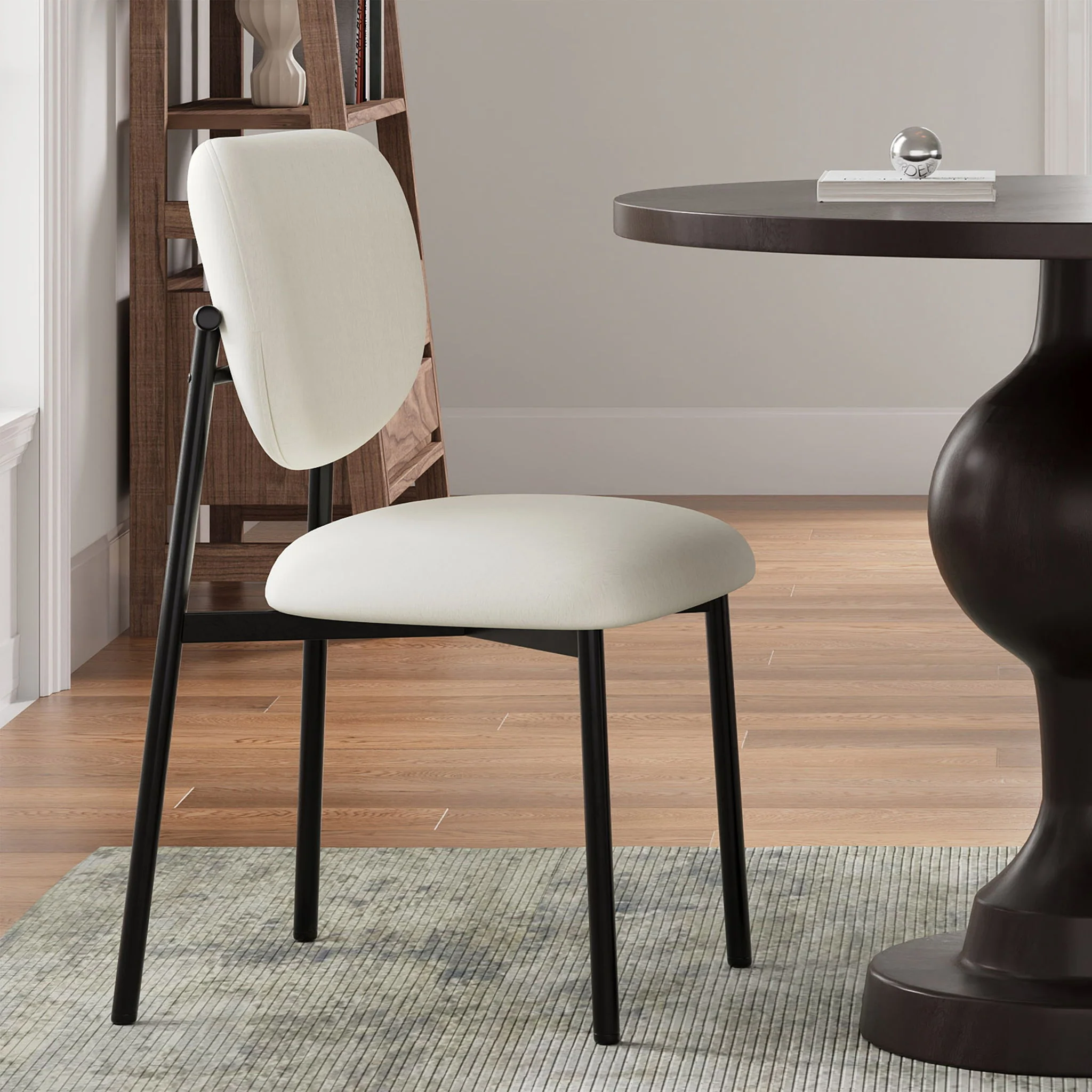 Modern Upholstered Dining Chairs With Metal Legs (Set of 2) - Beige - Image 3