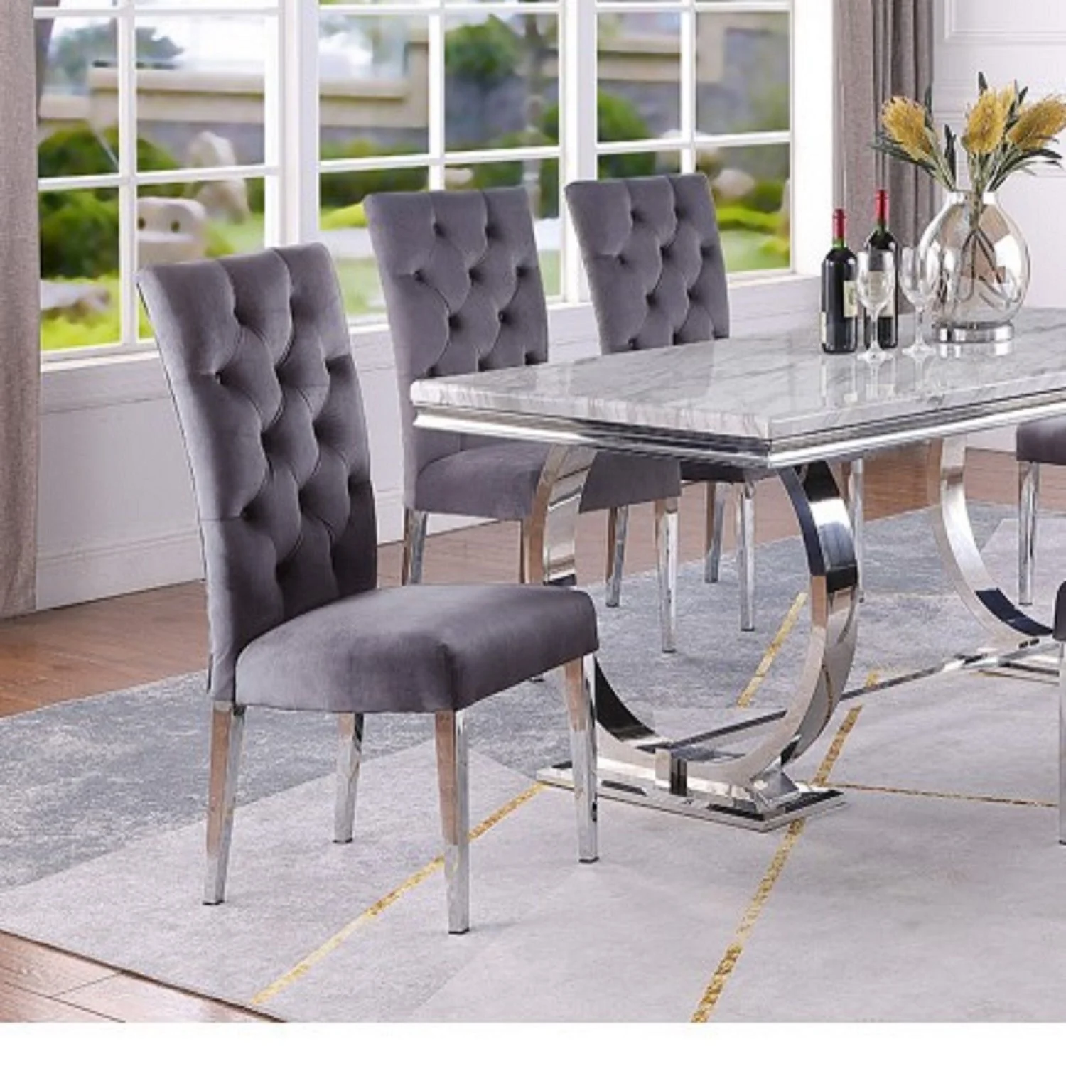 Modern Upholstered Tufted Dining Chair (Set of 2) - Image 17