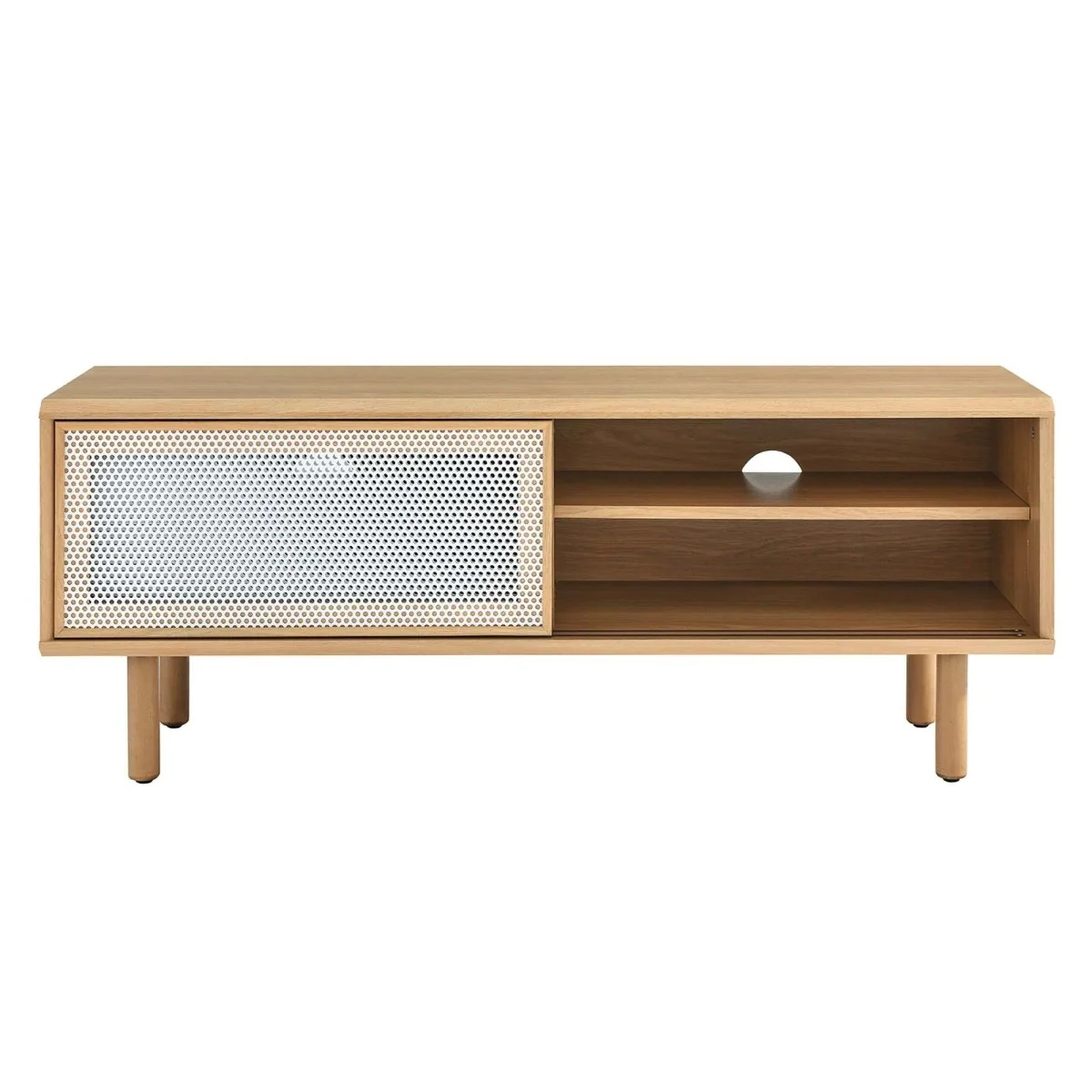 Modern Urban TV Stand with Mesh Sliding Doors 47 Inch - Image 17