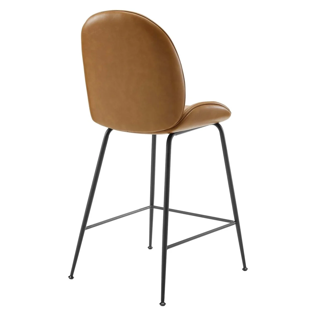 Modern Vegan Leather Counter Stool with Steel Legs - Image 4