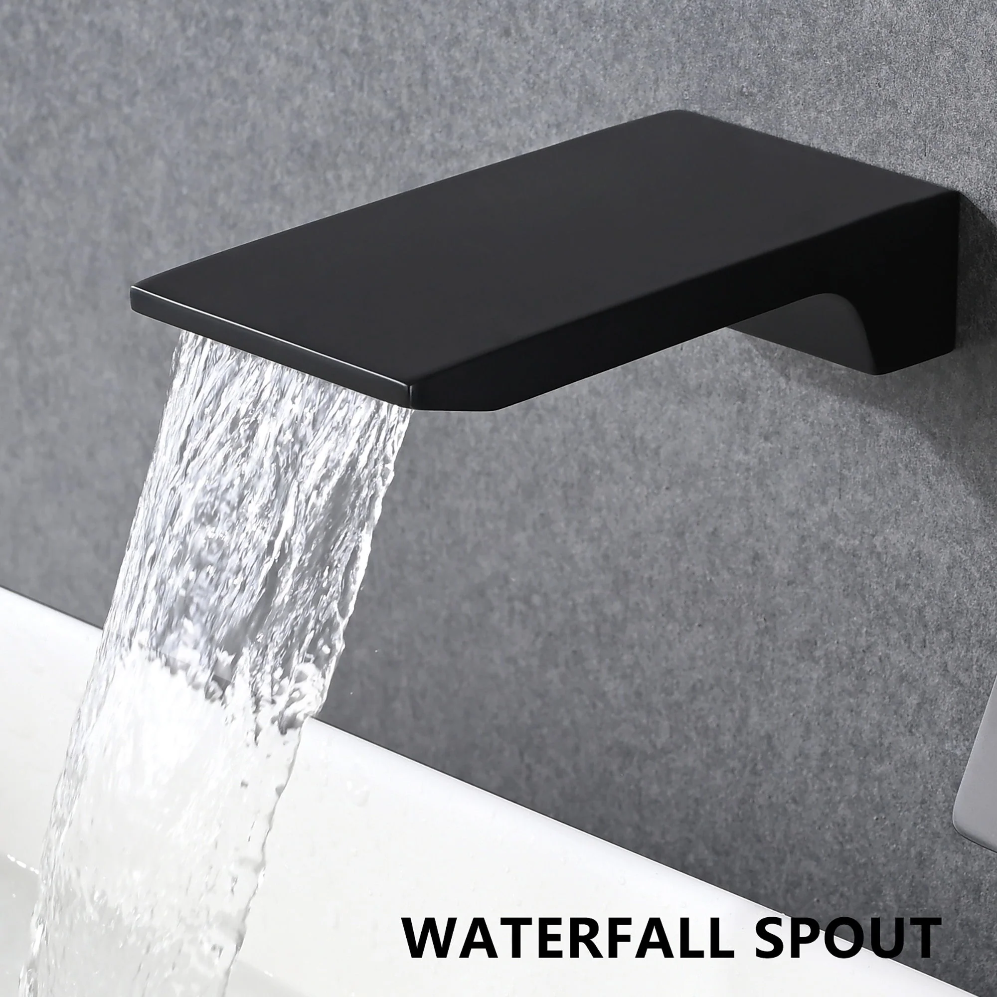 Modern Wall Mount Bathroom Sink Faucet With Waterfall Spout - Image 10