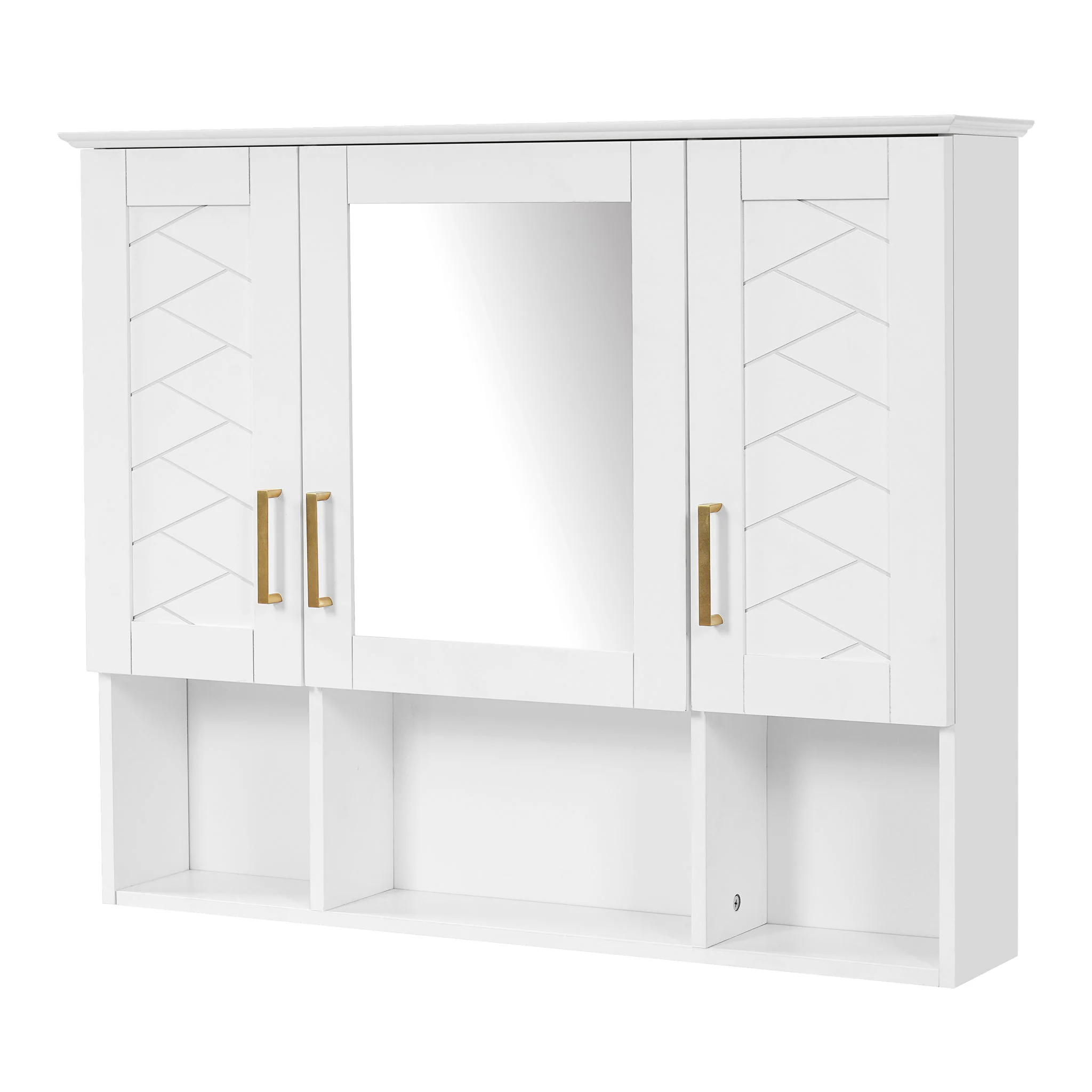 Modern Wall Mounted Medicine Cabinet With Adjustable Shelves, Soft Close Doors, High Define Mirror - Image 3