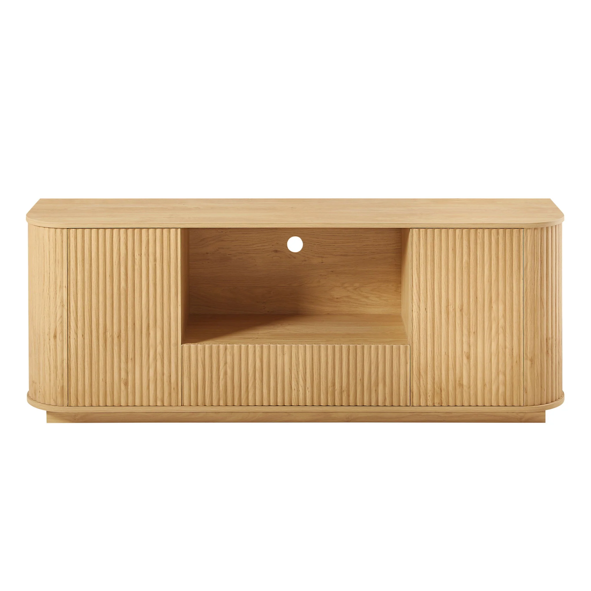 Modern Wavy TV Stand Rounded Sideboard With Storage Cabinet - Image 2