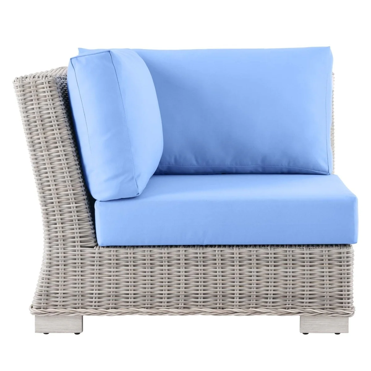 Modern Wicker Rattan Outdoor Corner Chair — Contemporary Woven Patio Seating - Image 20