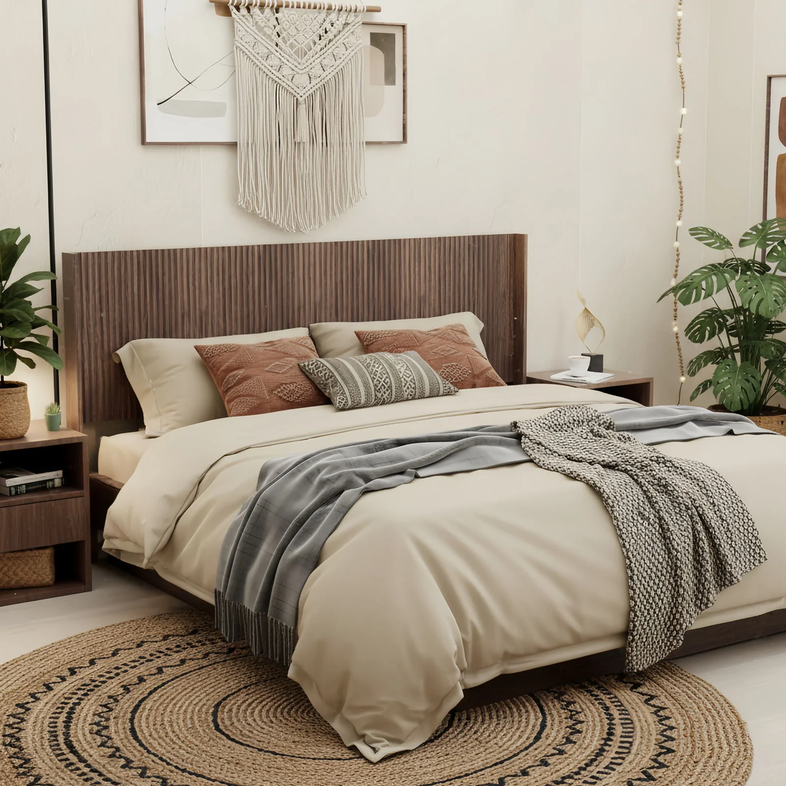 Modern Wide Wall Mounted Fluted Panel Headboard - Image 17