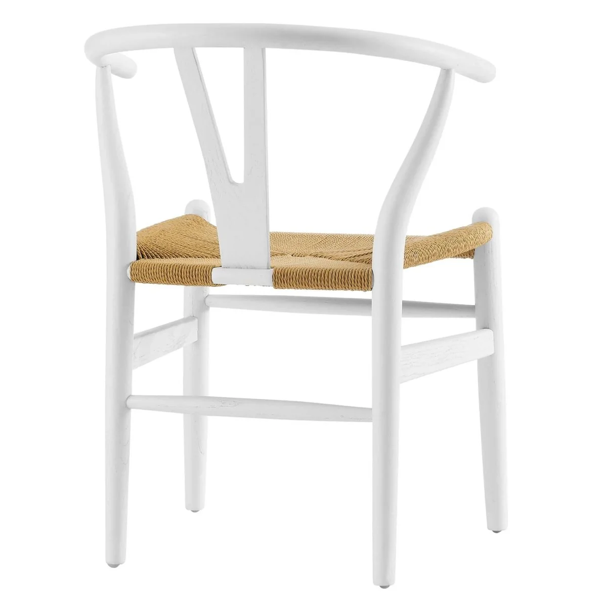 Modern Wood and Paper Rope Dining Armchair - Image 3