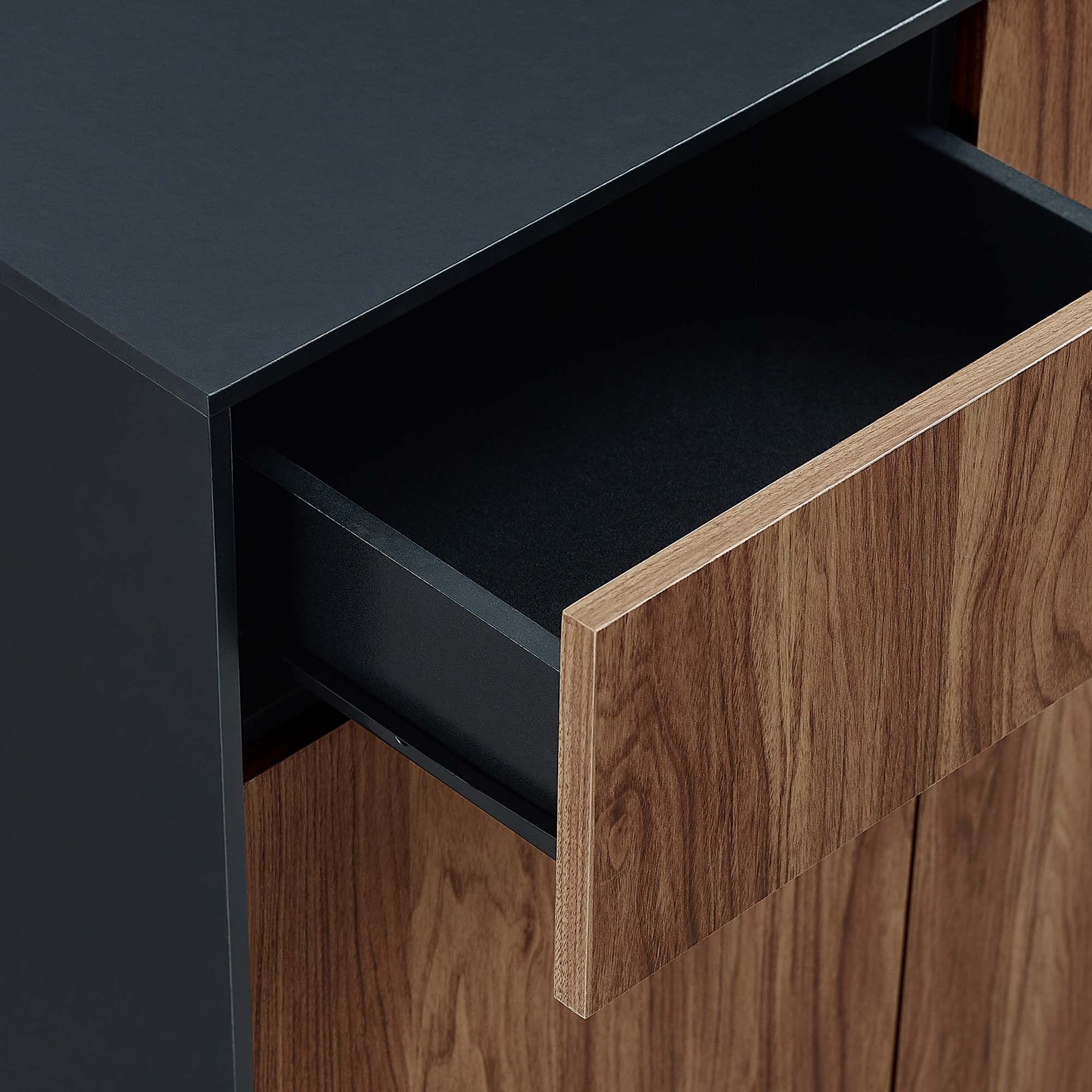 Modern Wood Grain 47 Inch Sideboard – Black Walnut - Image 7